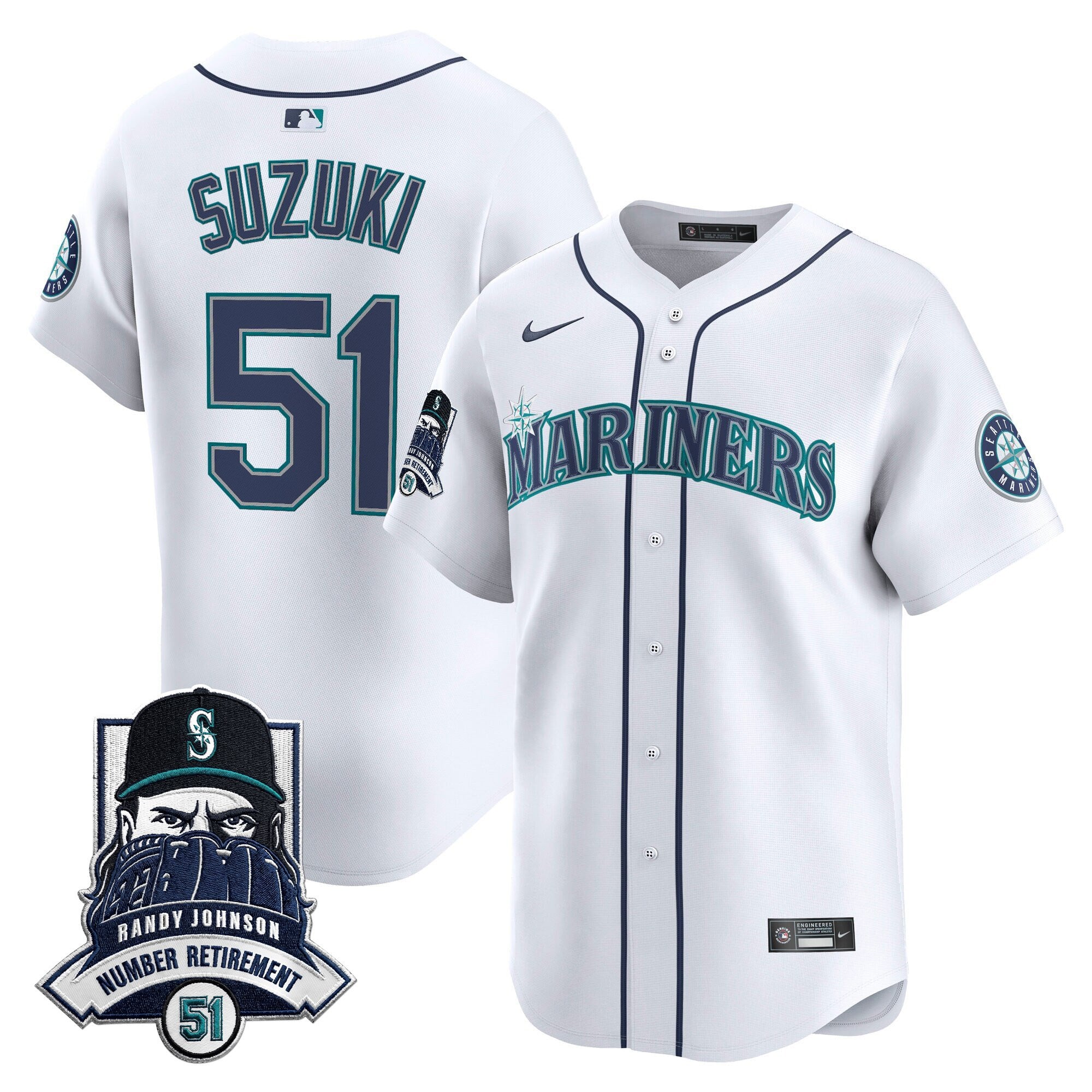 Men’s Hall-of-Famer Randy Johnson Patch Vapor Premier Limited Jersey
