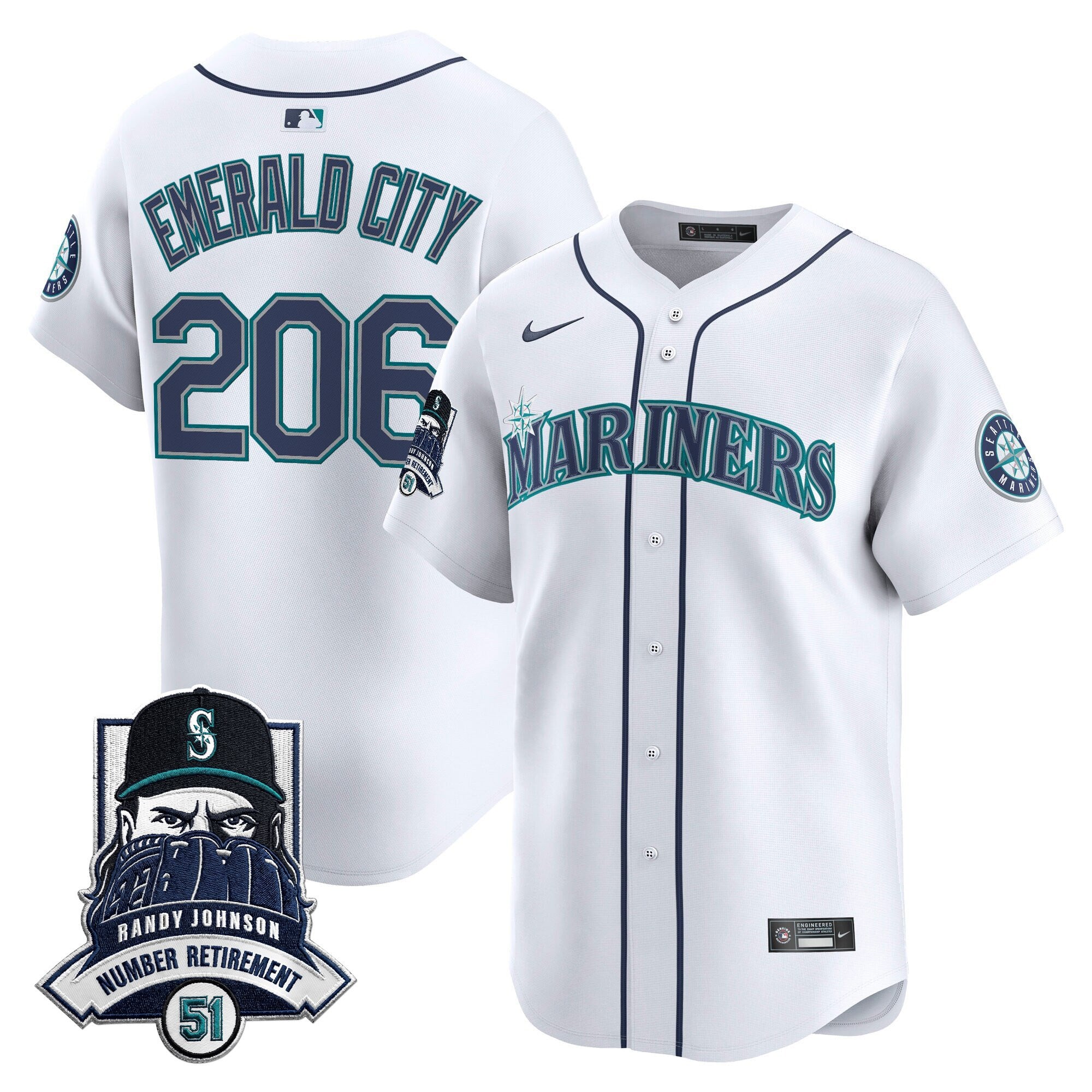 Men’s Hall-of-Famer Randy Johnson Patch Vapor Premier Limited Jersey