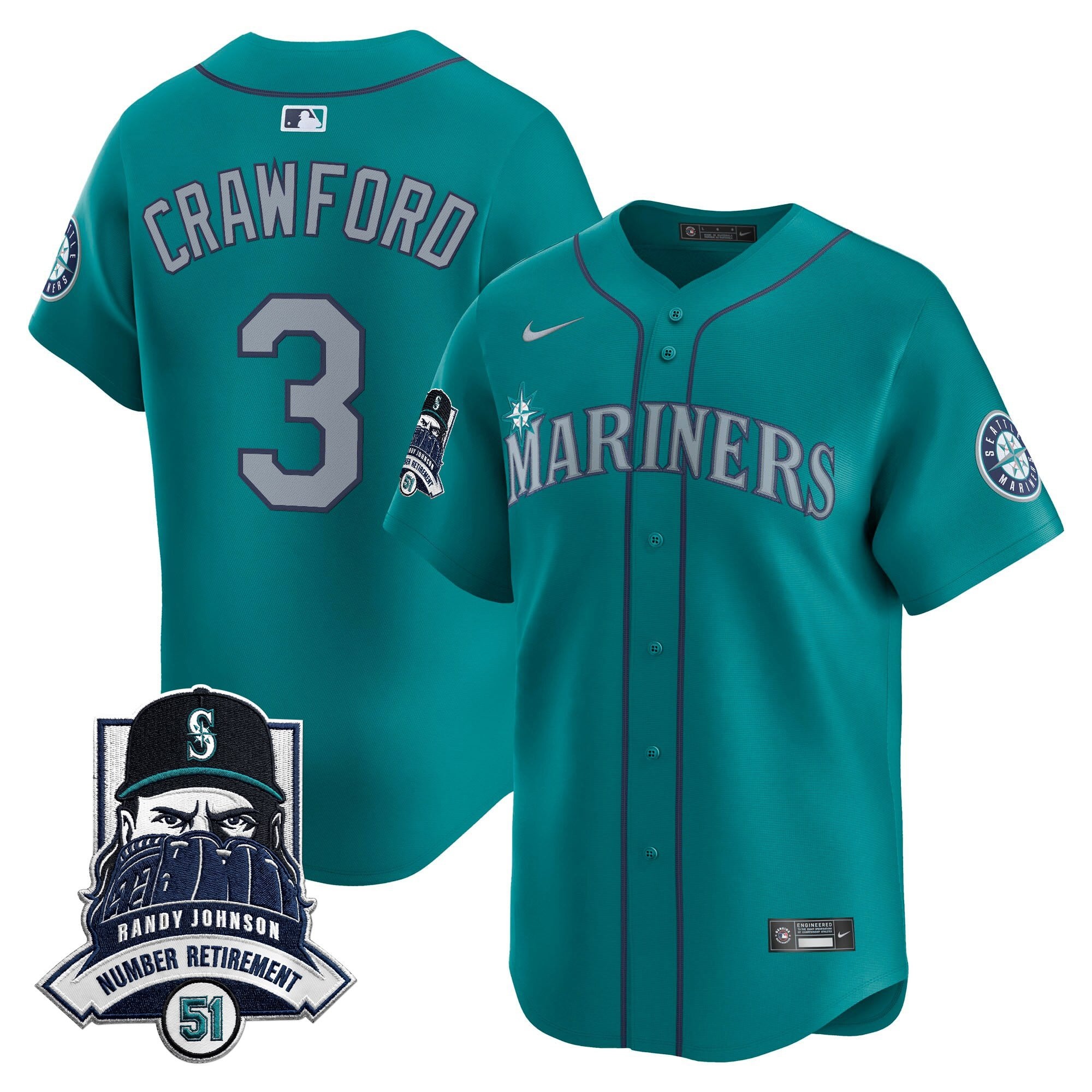 Men’s Hall-of-Famer Randy Johnson Patch Vapor Premier Limited Jersey