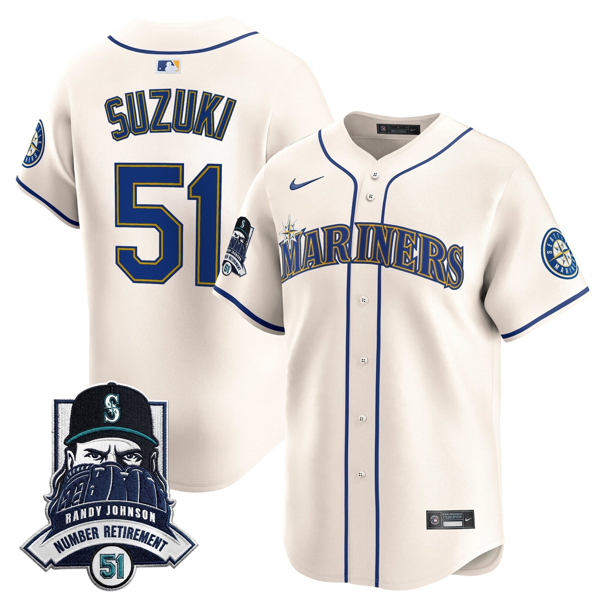 Men’s Hall-of-Famer Randy Johnson Patch Vapor Premier Limited Jersey
