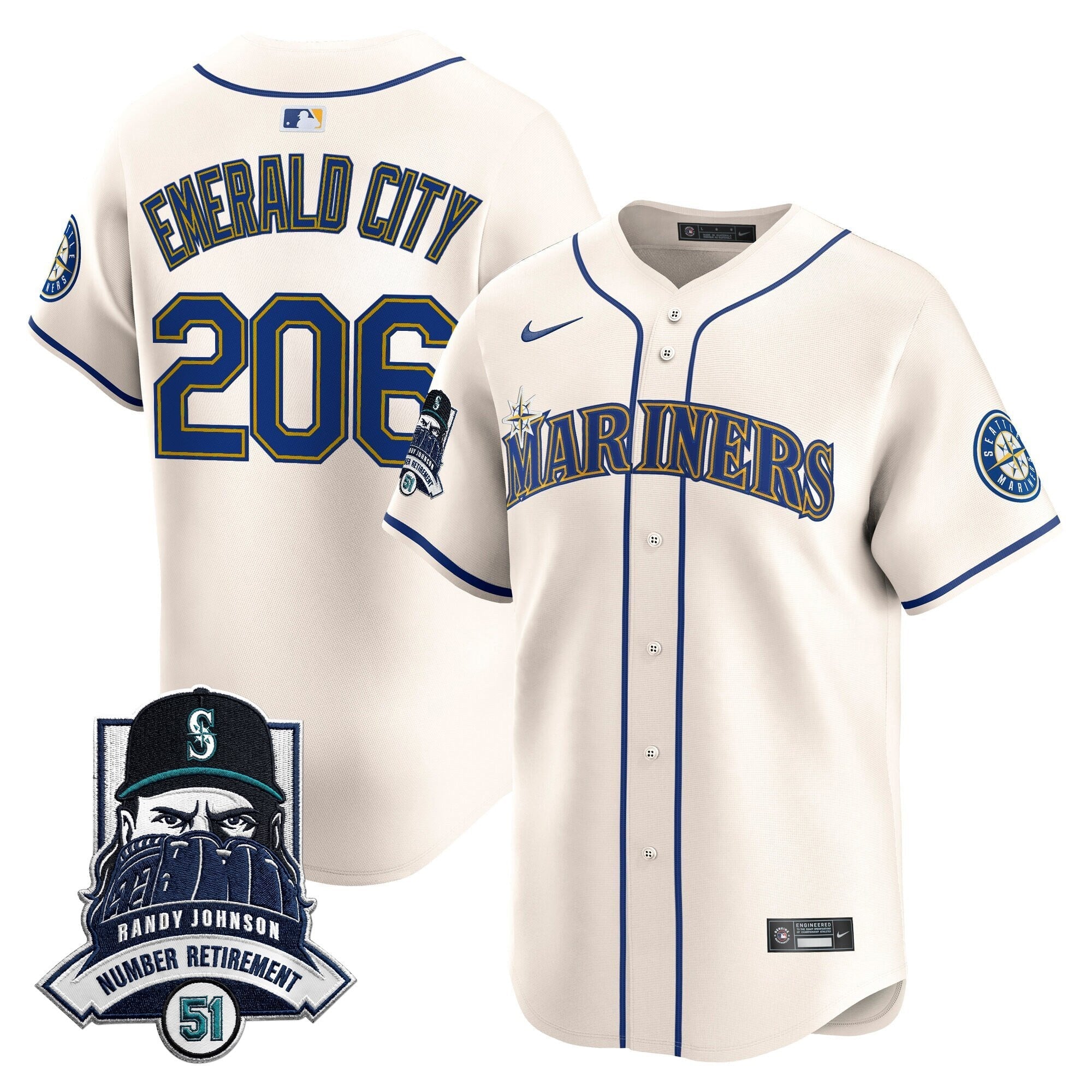 Men’s Hall-of-Famer Randy Johnson Patch Vapor Premier Limited Jersey
