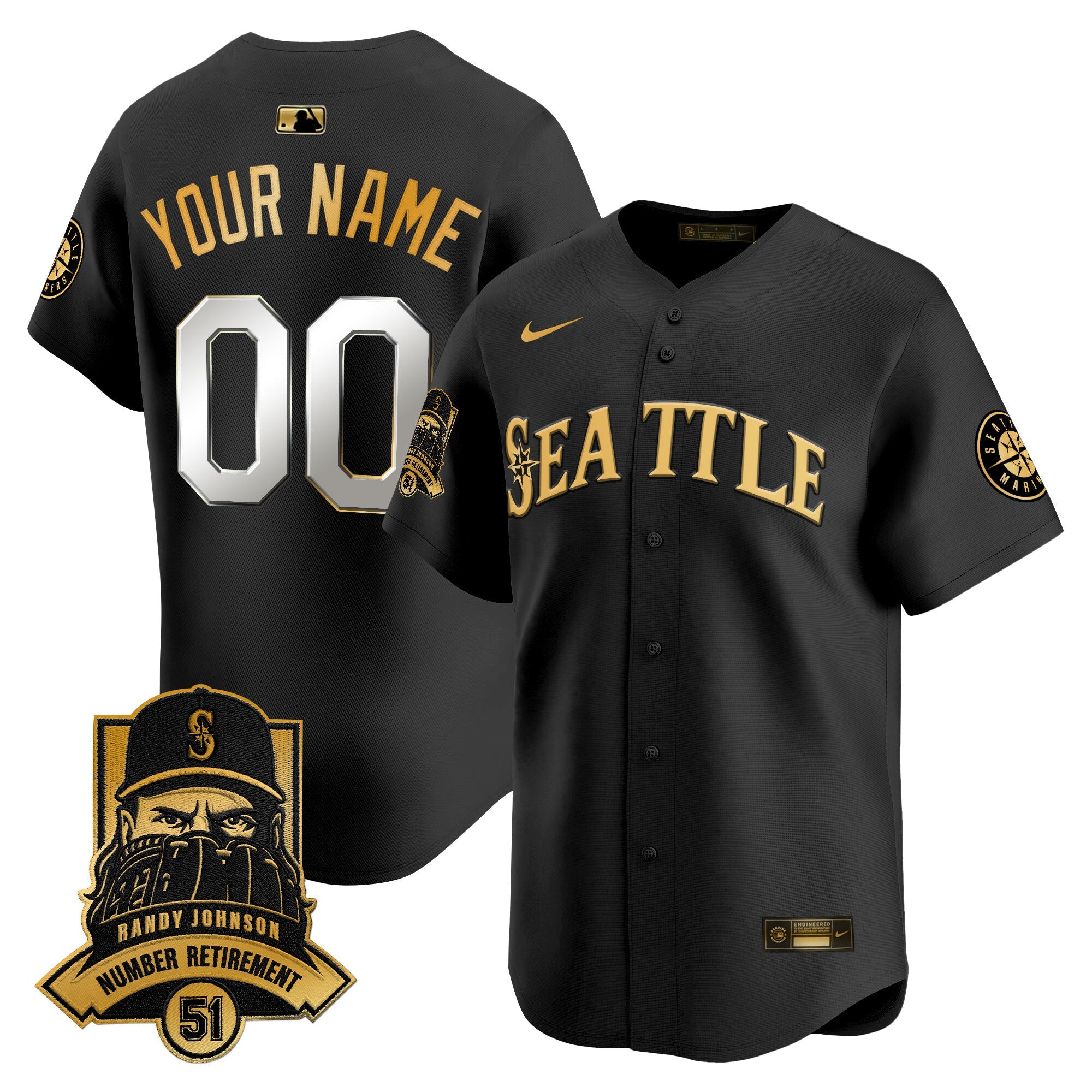 Hall-of-Famer Randy Johnson Patch Vapor Premier Limited Custom Jersey