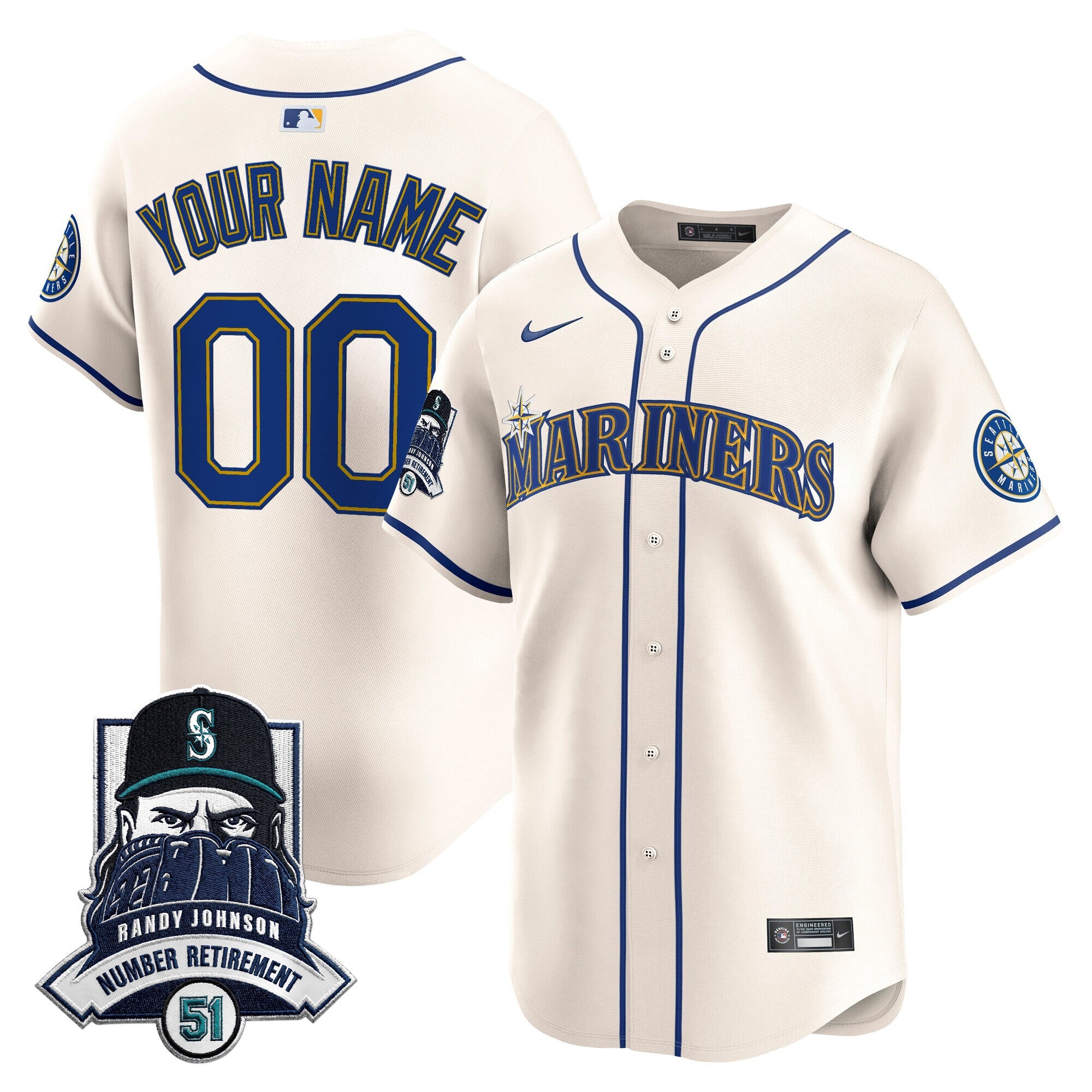 Hall-of-Famer Randy Johnson Patch Vapor Premier Limited Custom Jersey