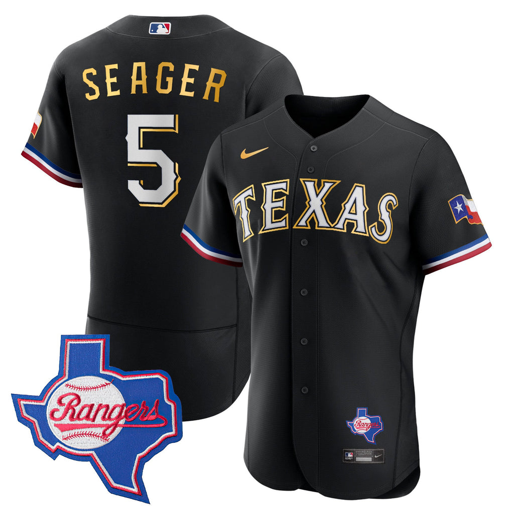 Men’s Texas Gold Trim Flex Base Jersey – Texas Patch
