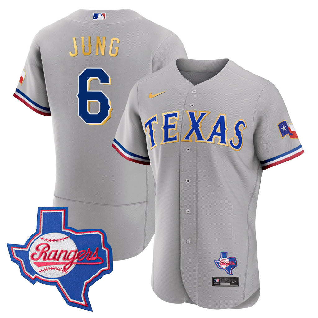 Men’s Texas Gold Trim Flex Base Jersey – Texas Patch