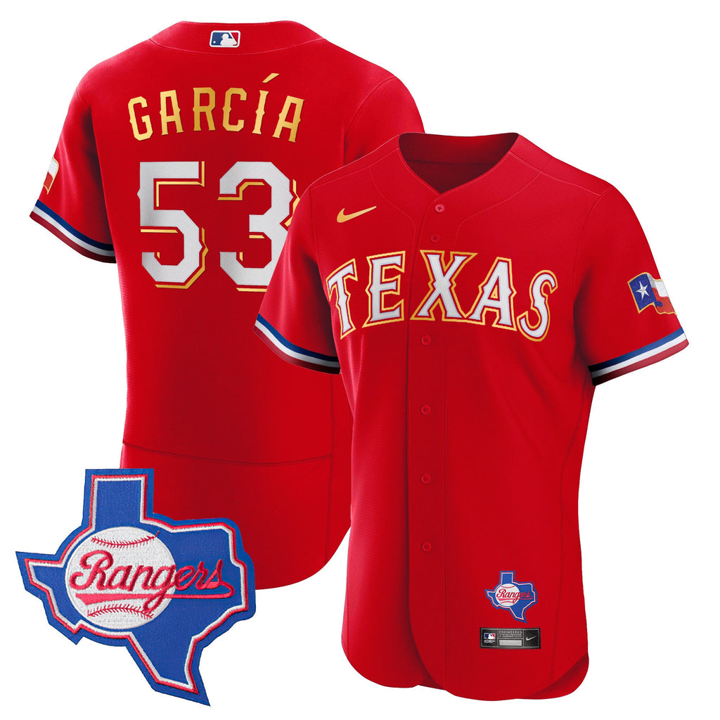 Men’s Texas Gold Trim Flex Base Jersey – Texas Patch