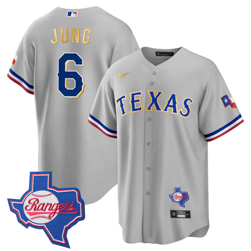 Men’s Texas Gold Trim Cool Base Jersey – Texas Patch
