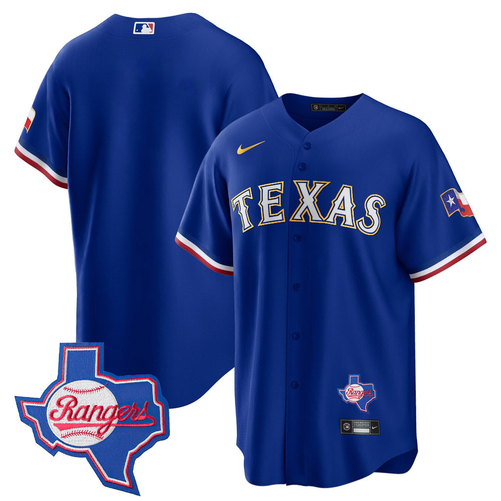 Men’s Texas Gold Trim Cool Base Jersey – Texas Patch