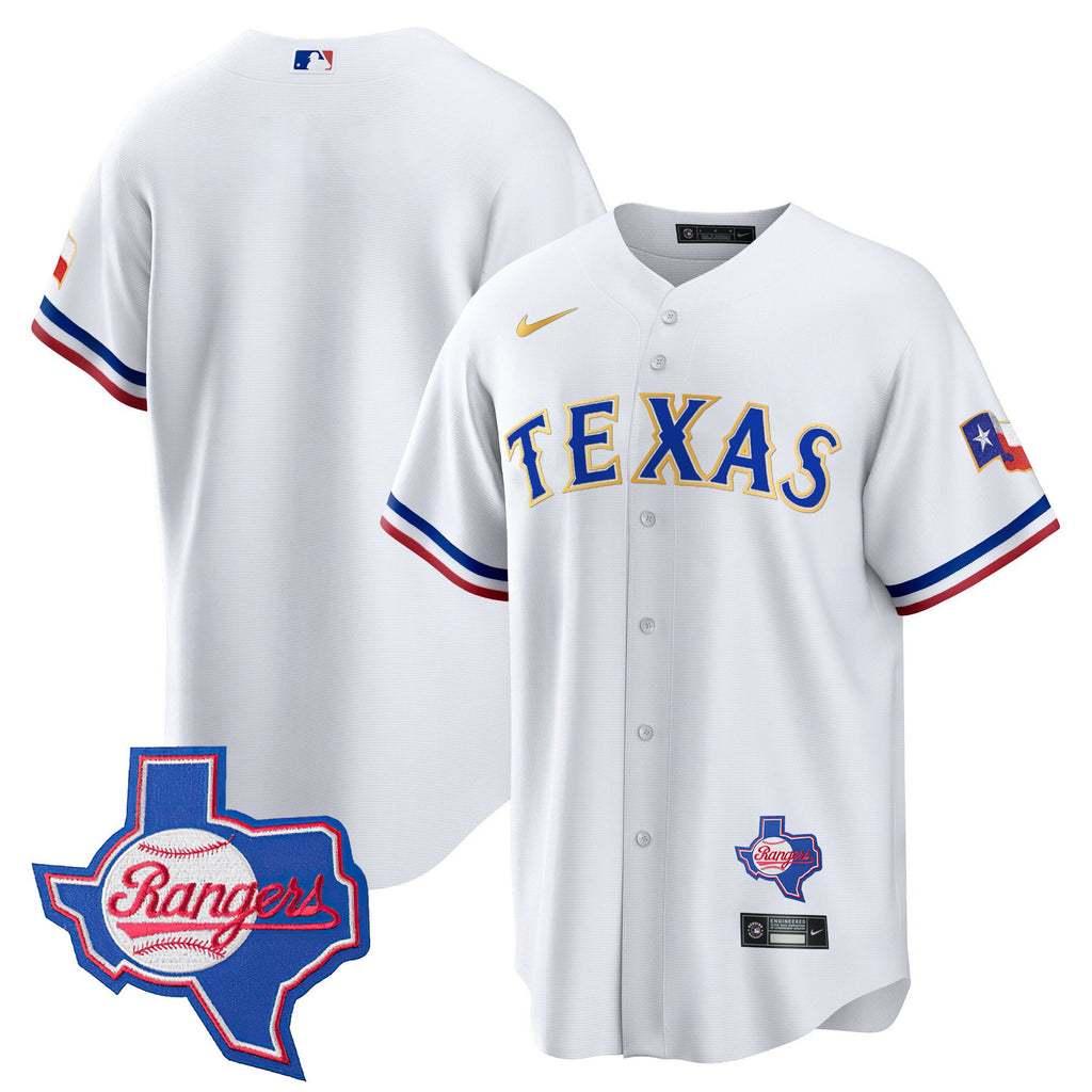 Men’s Texas Gold Trim Cool Base Jersey – Texas Patch