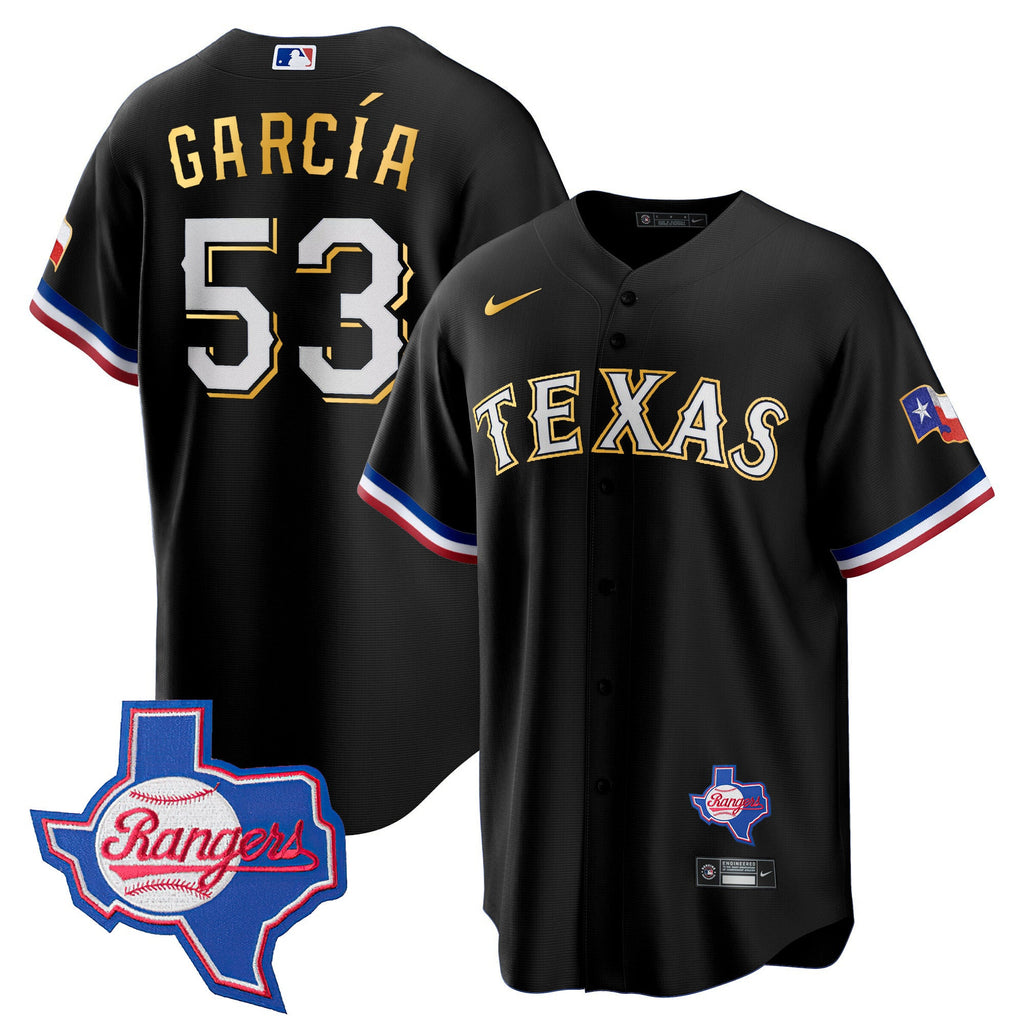 Men’s Texas Gold Trim Cool Base Jersey – Texas Patch