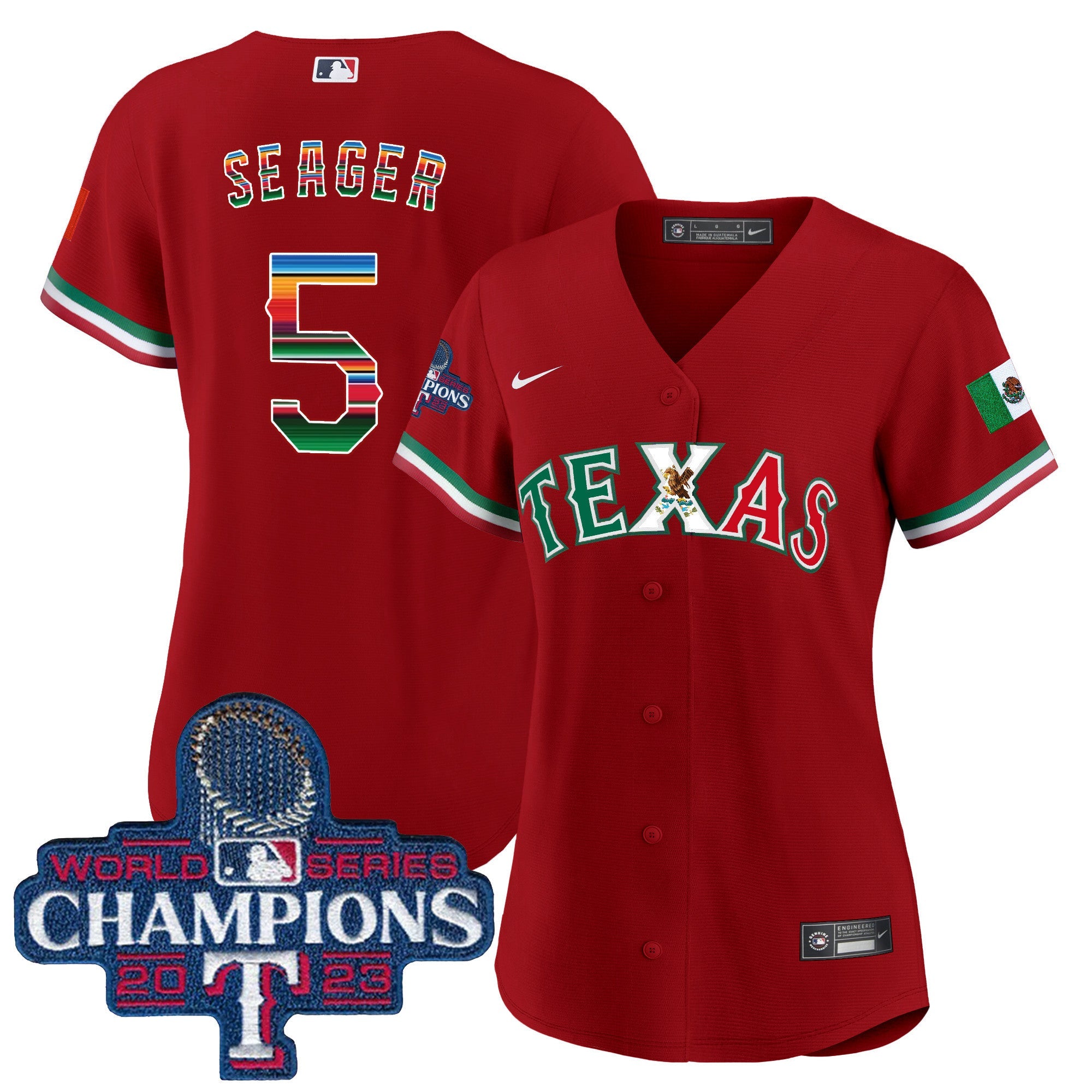 Women’s Texas Mexico 2023 World Series Champions Baseball Jersey V2