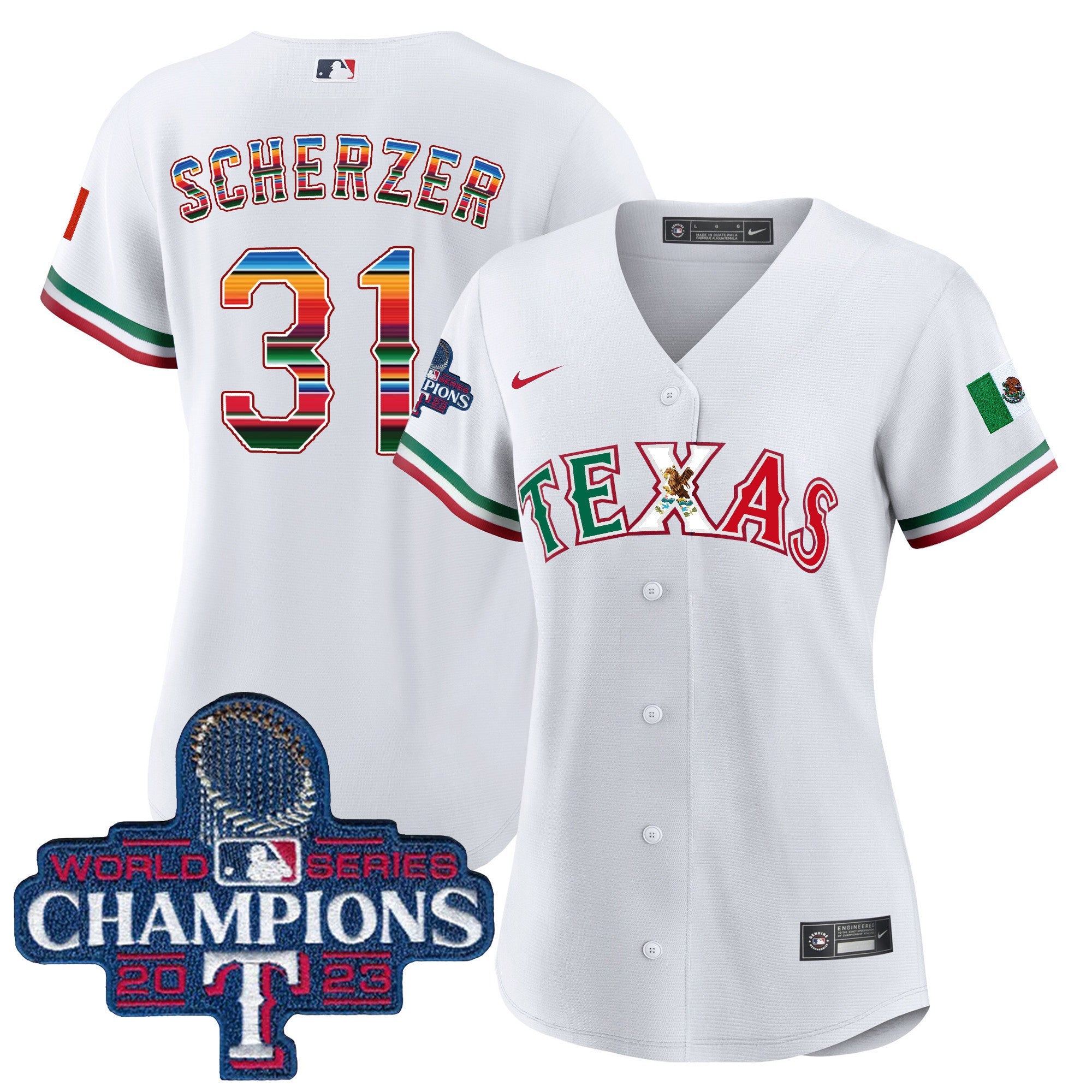 Women’s Texas Mexico 2023 World Series Champions Baseball Jersey V2