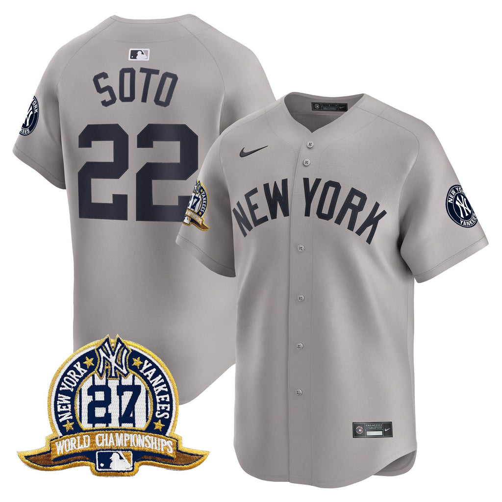 Men’s New York 27 Time Champions Patch Vapor Premier Limited Jersey