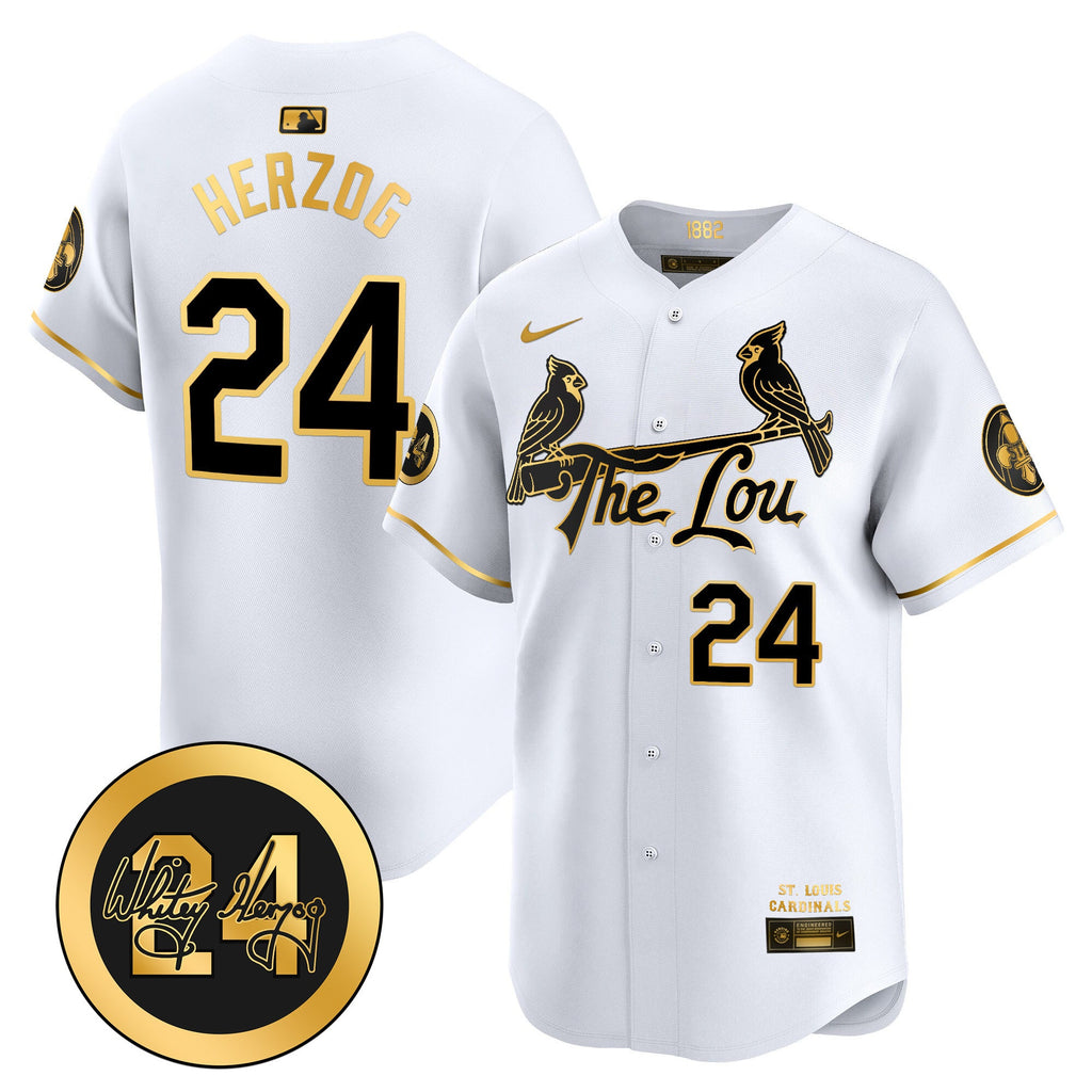 Men’s St. Louis Whitey Herzog Patch Vapor Premier Limited Jersey