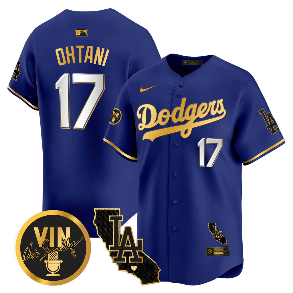 Men’s Vin & California Patch Gold Vapor Premier Limited Jersey