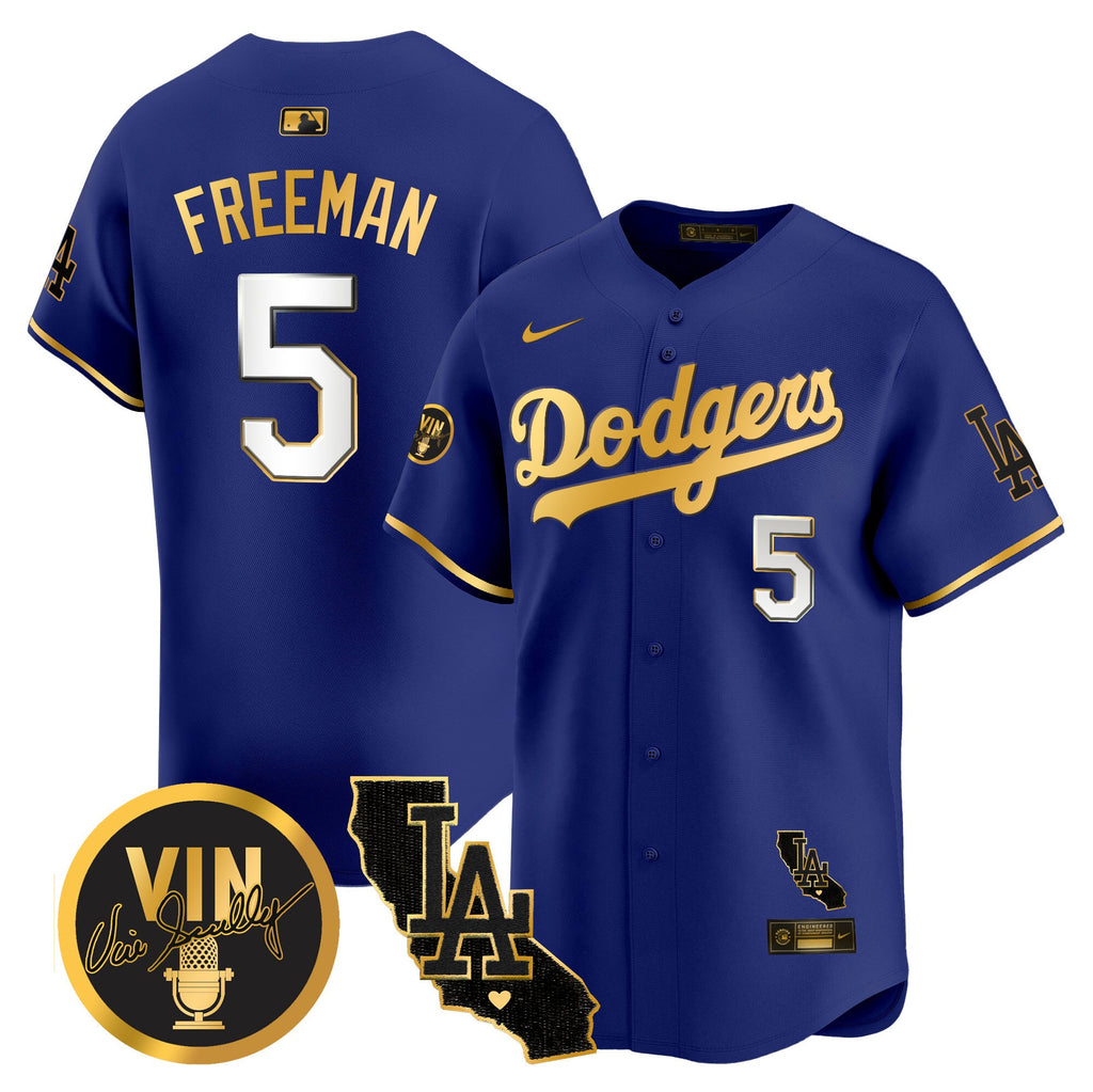 Men’s Vin & California Patch Gold Vapor Premier Limited Jersey