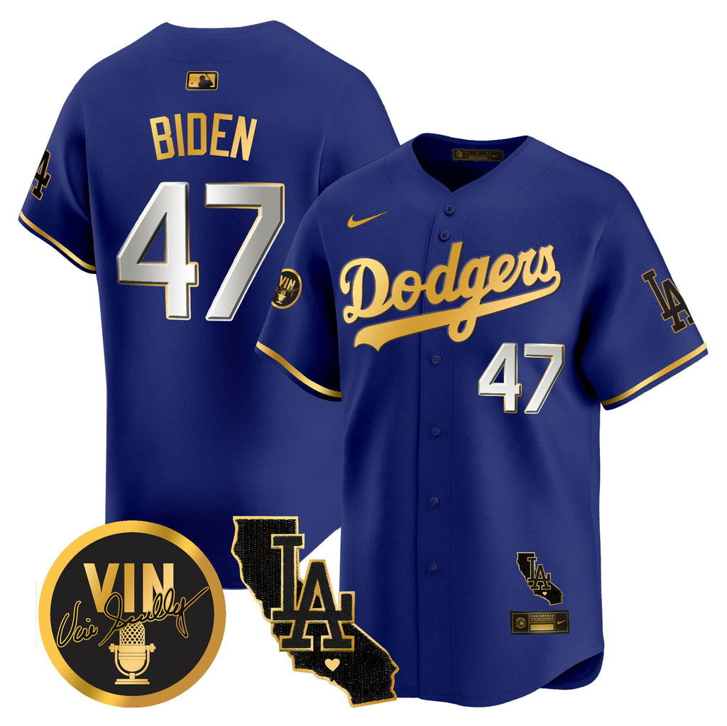 Men’s Vin & California Patch Gold Vapor Premier Limited Jersey