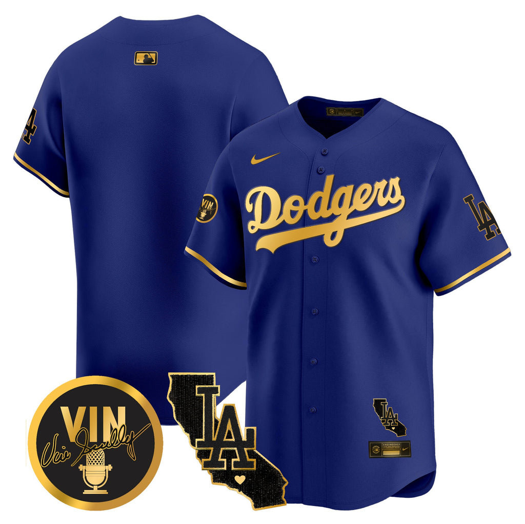 Men’s Vin & California Patch Gold Vapor Premier Limited Jersey