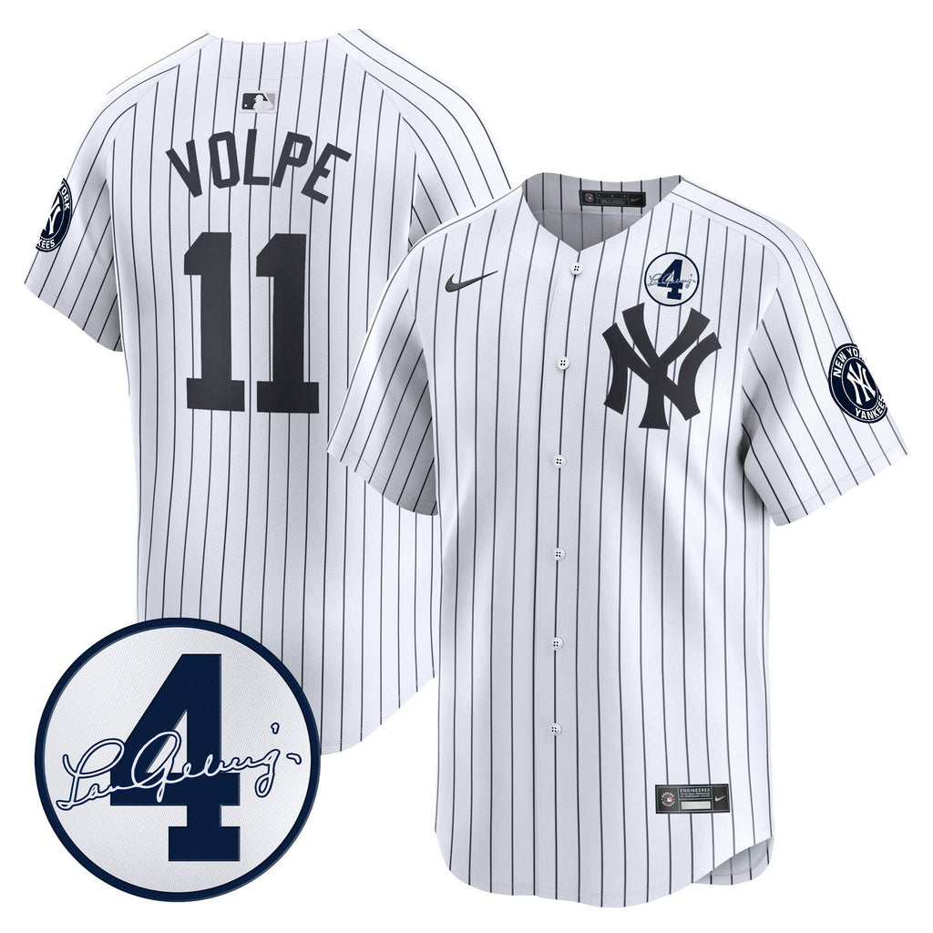 Men’s New York Lou Gehrig Patch Vapor Premier Limited Jersey