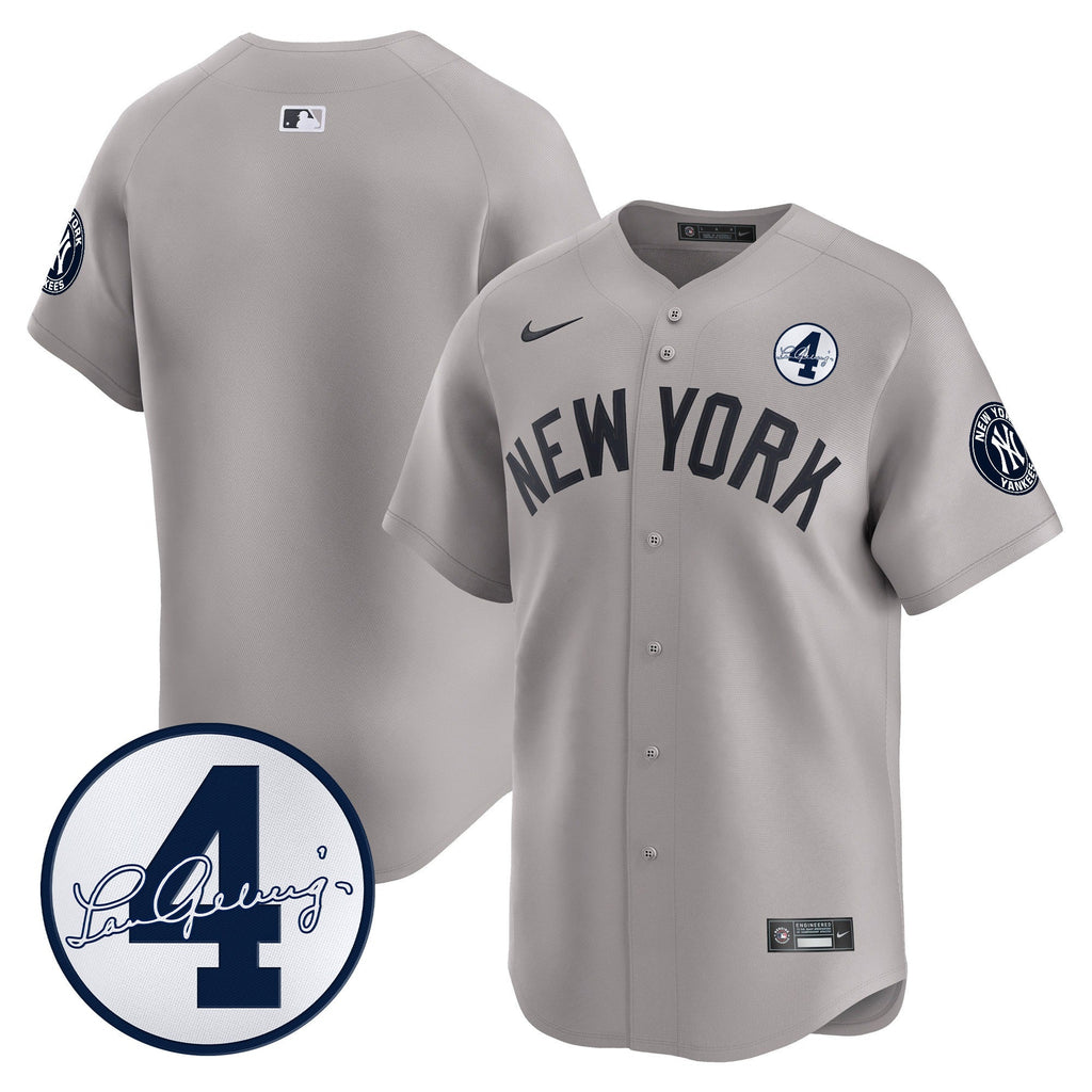Men’s New York Lou Gehrig Patch Vapor Premier Limited Jersey