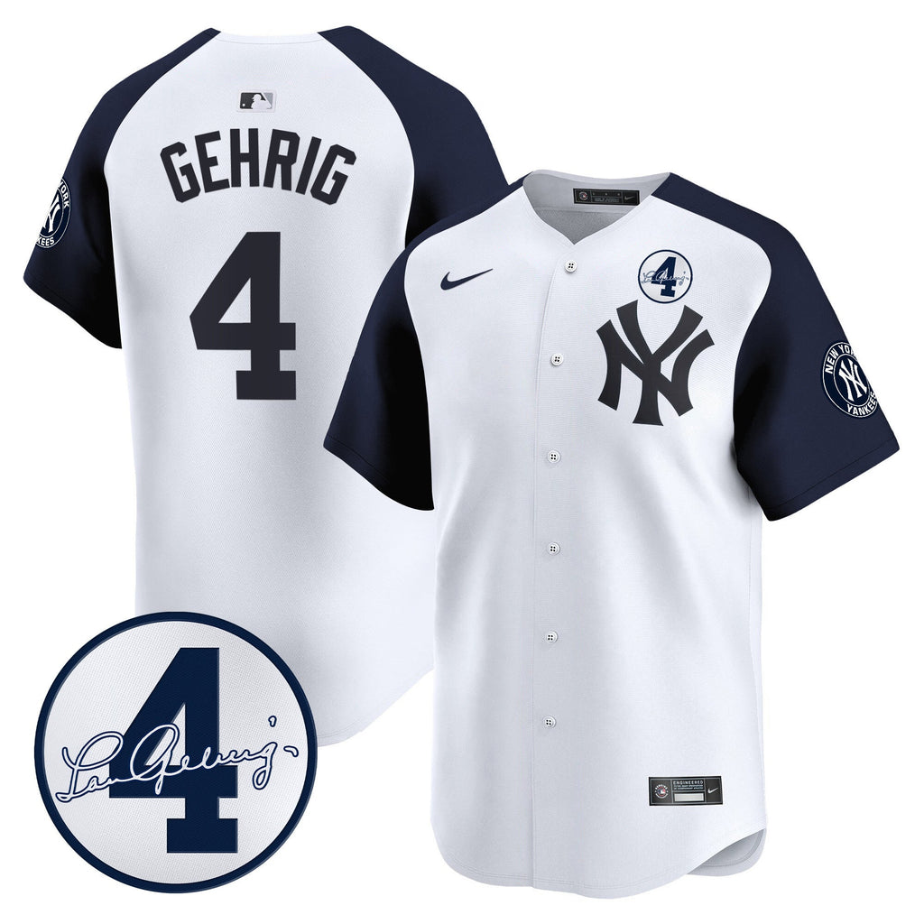Men’s New York Lou Gehrig Patch Vapor Premier Limited Jersey