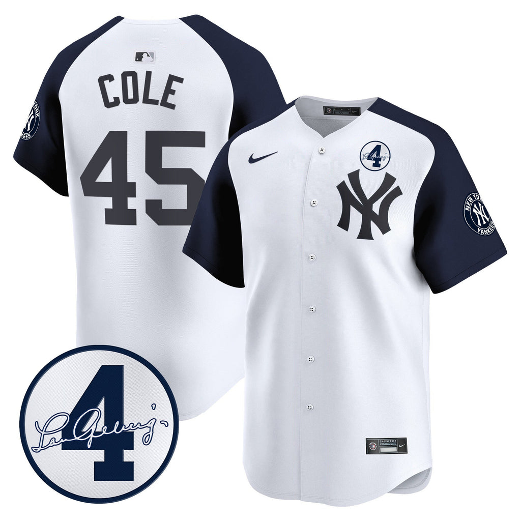 Men’s New York Lou Gehrig Patch Vapor Premier Limited Jersey