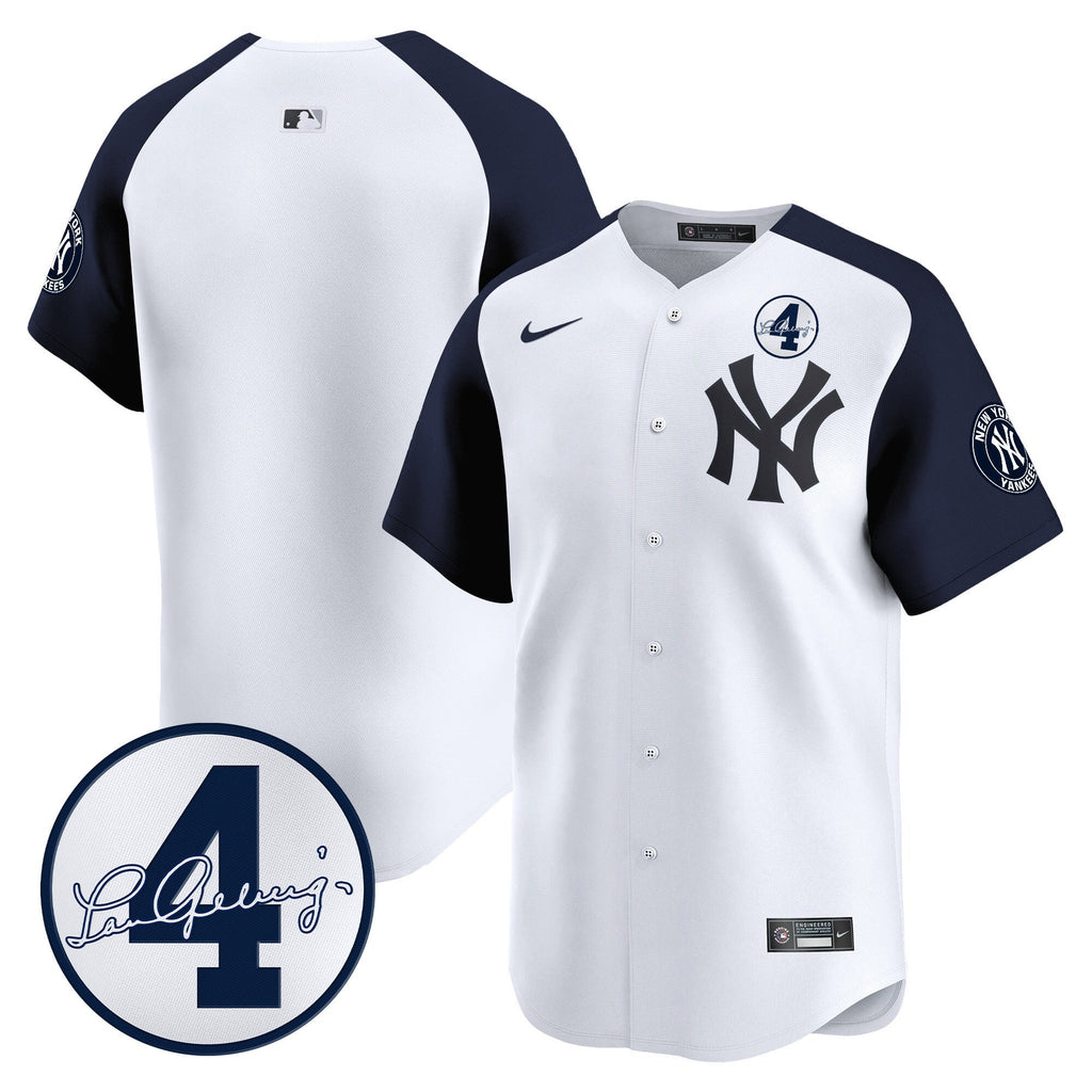 Men’s New York Lou Gehrig Patch Vapor Premier Limited Jersey