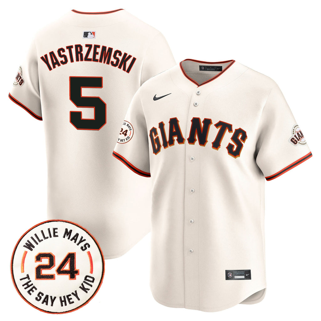 Men’s San Francisco 2024 Willie Mays Patch Vapor Premier Limited Jersey V6