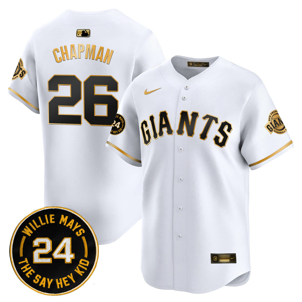 Men’s San Francisco 2024 Willie Mays Patch Vapor Premier Limited Jersey V6