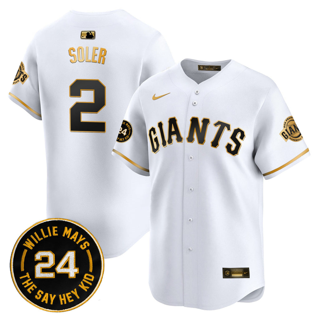 Men’s San Francisco 2024 Willie Mays Patch Vapor Premier Limited Jersey V6