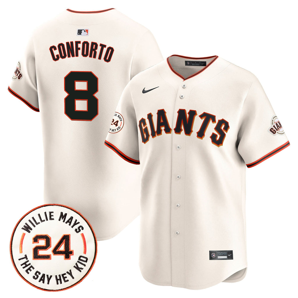 Men’s San Francisco 2024 Willie Mays Patch Vapor Premier Limited Jersey V6