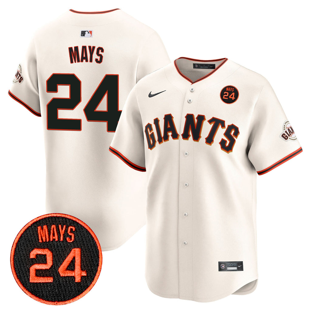 Men’s San Francisco 2024 Willie Mays Patch Vapor Premier Limited Jersey V3