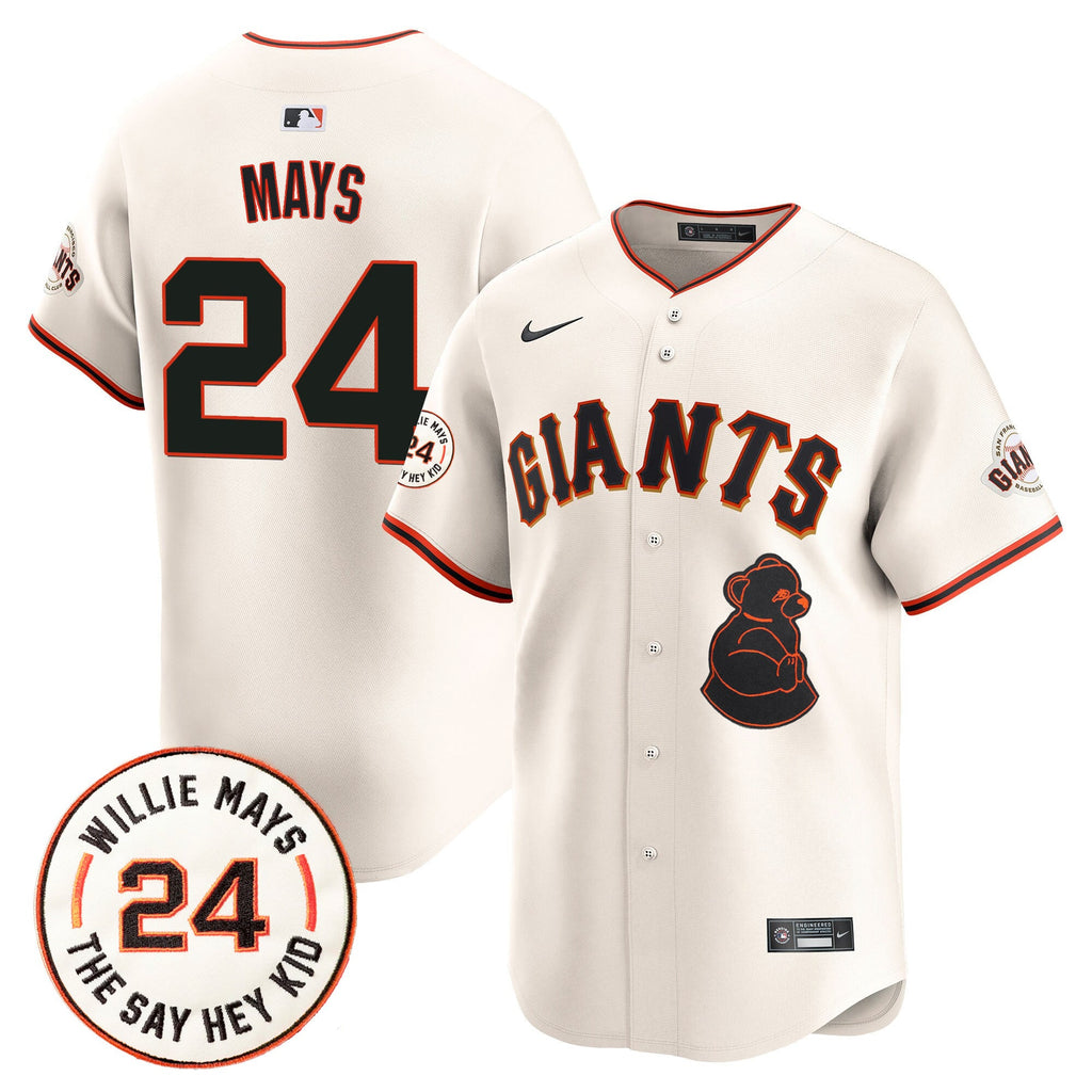 Men’s San Francisco 2024 Willie Mays Patch Vapor Premier Limited Jersey V4