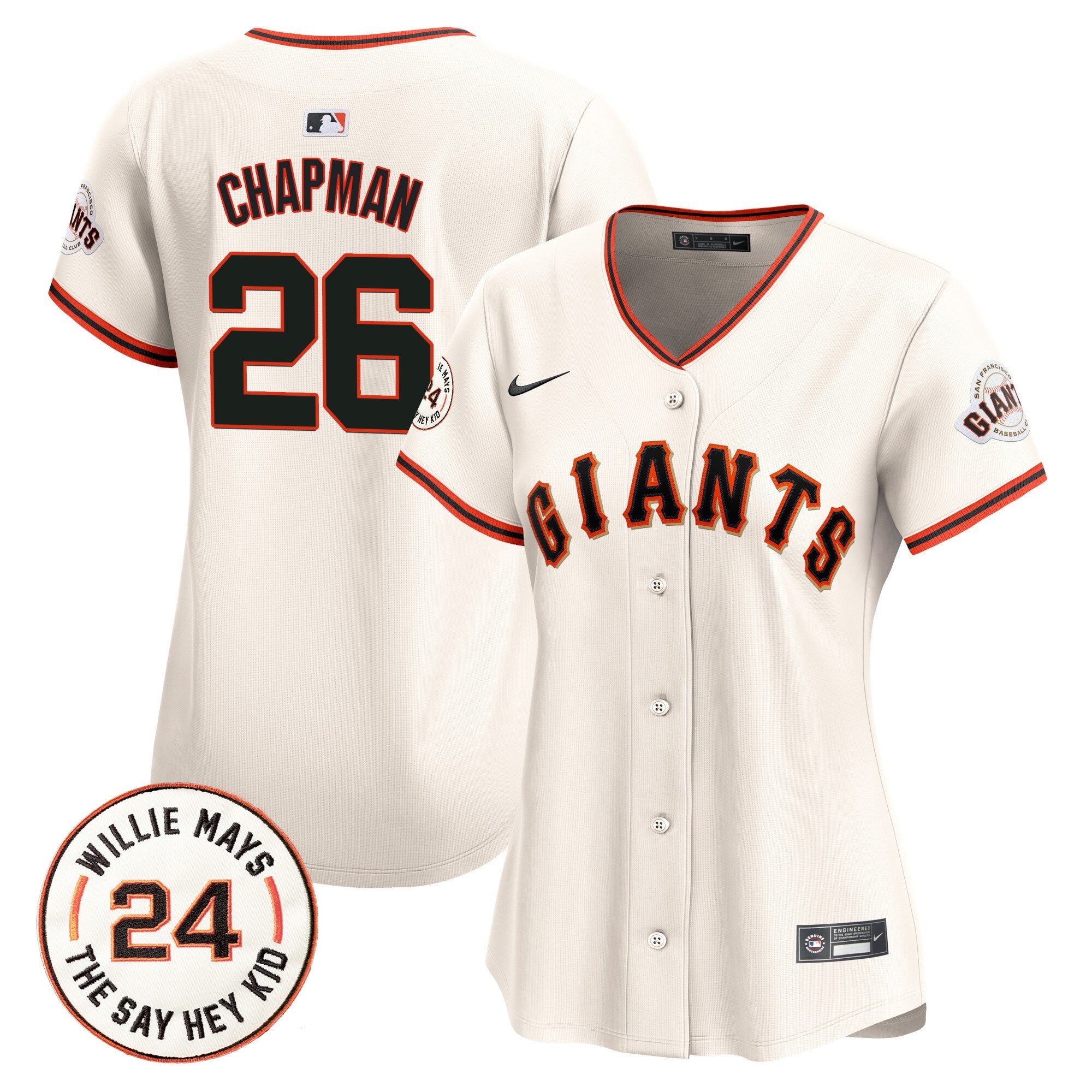 Women’s San Francisco 2024 Willie Mays Patch Vapor Premier Limited Jersey