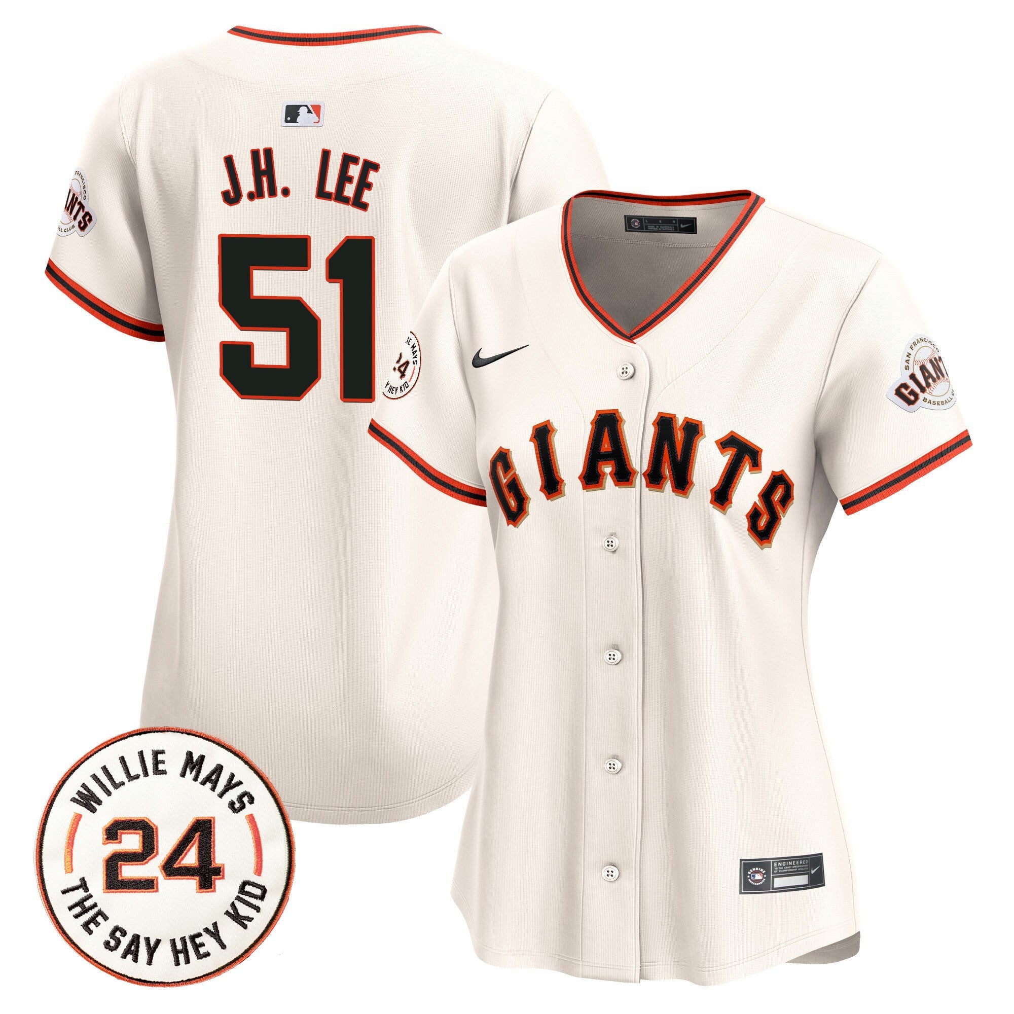 Women’s San Francisco 2024 Willie Mays Patch Vapor Premier Limited Jersey
