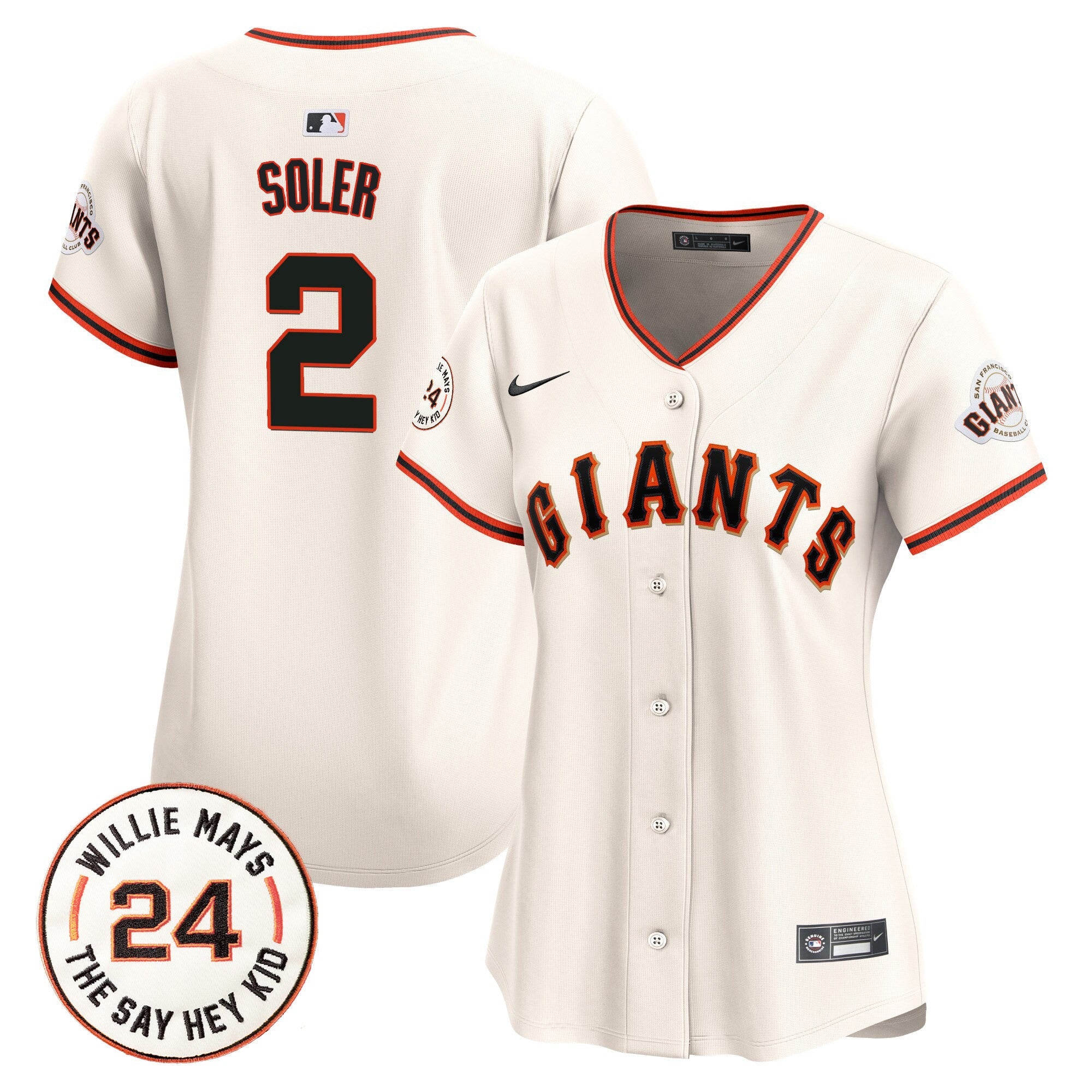 Women’s San Francisco 2024 Willie Mays Patch Vapor Premier Limited Jersey