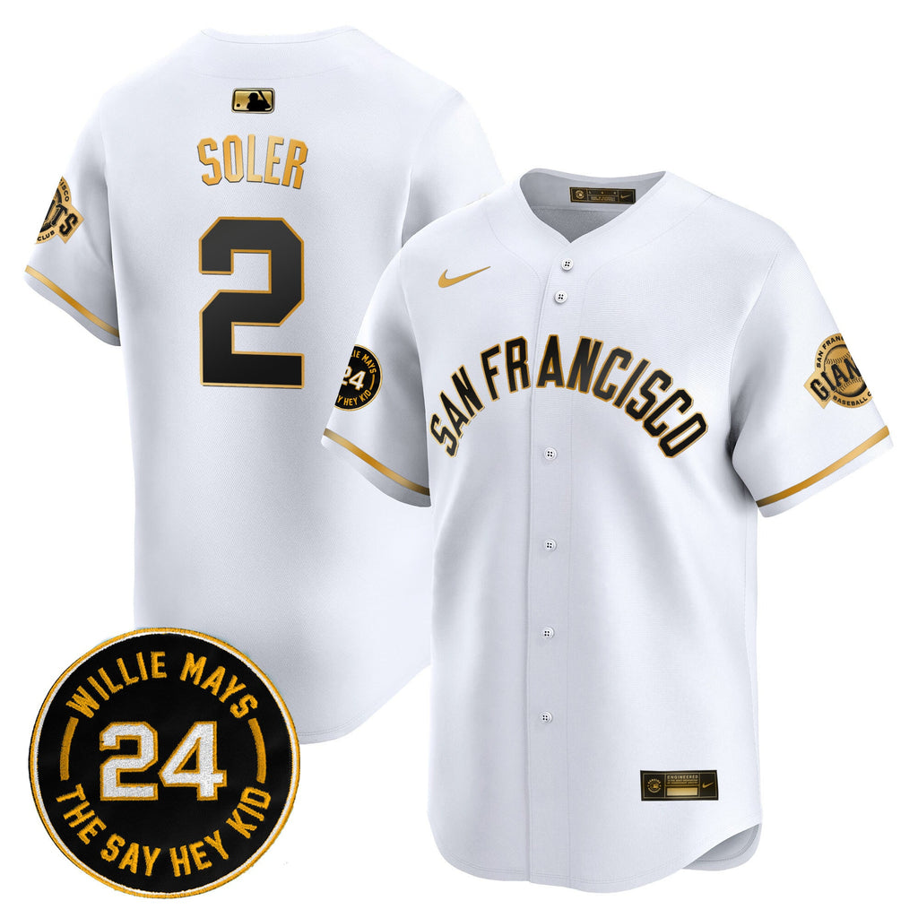 Men’s San Francisco 2024 Willie Mays Patch Vapor Premier Limited Jersey V5