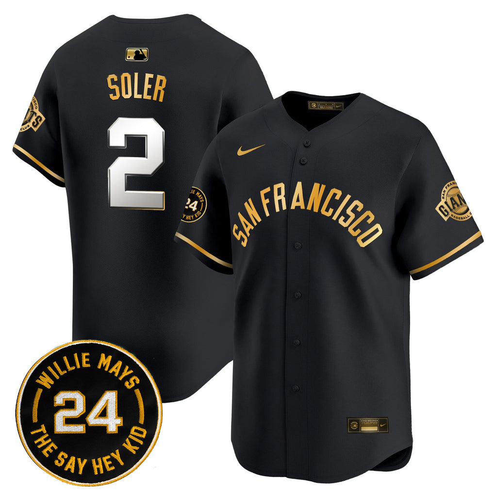 Men’s San Francisco 2024 Willie Mays Patch Vapor Premier Limited Jersey V5