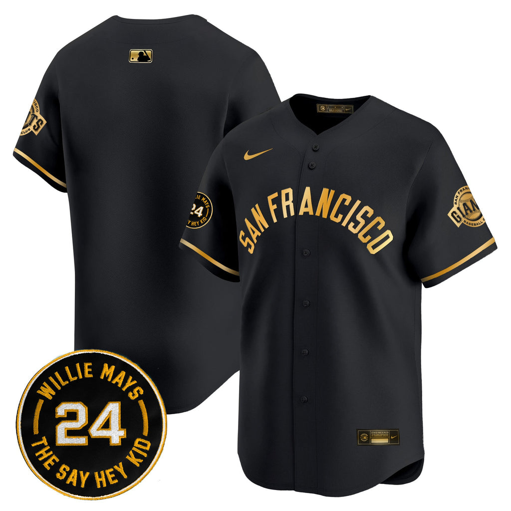 Men’s San Francisco 2024 Willie Mays Patch Vapor Premier Limited Jersey V5