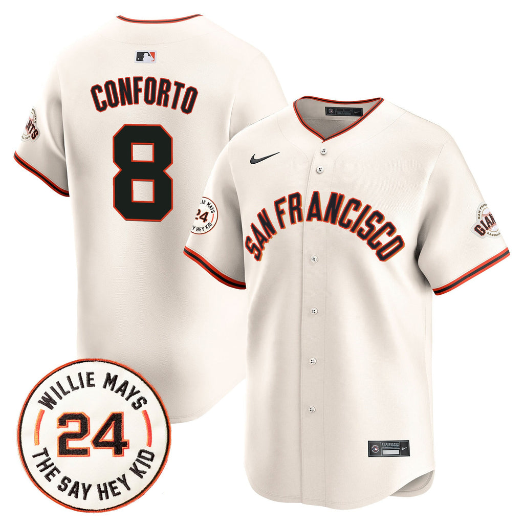 Men’s San Francisco 2024 Willie Mays Patch Vapor Premier Limited Jersey V5