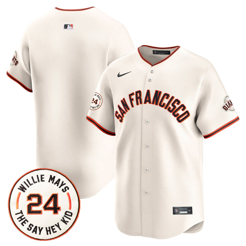 Men’s San Francisco 2024 Willie Mays Patch Vapor Premier Limited Jersey V5