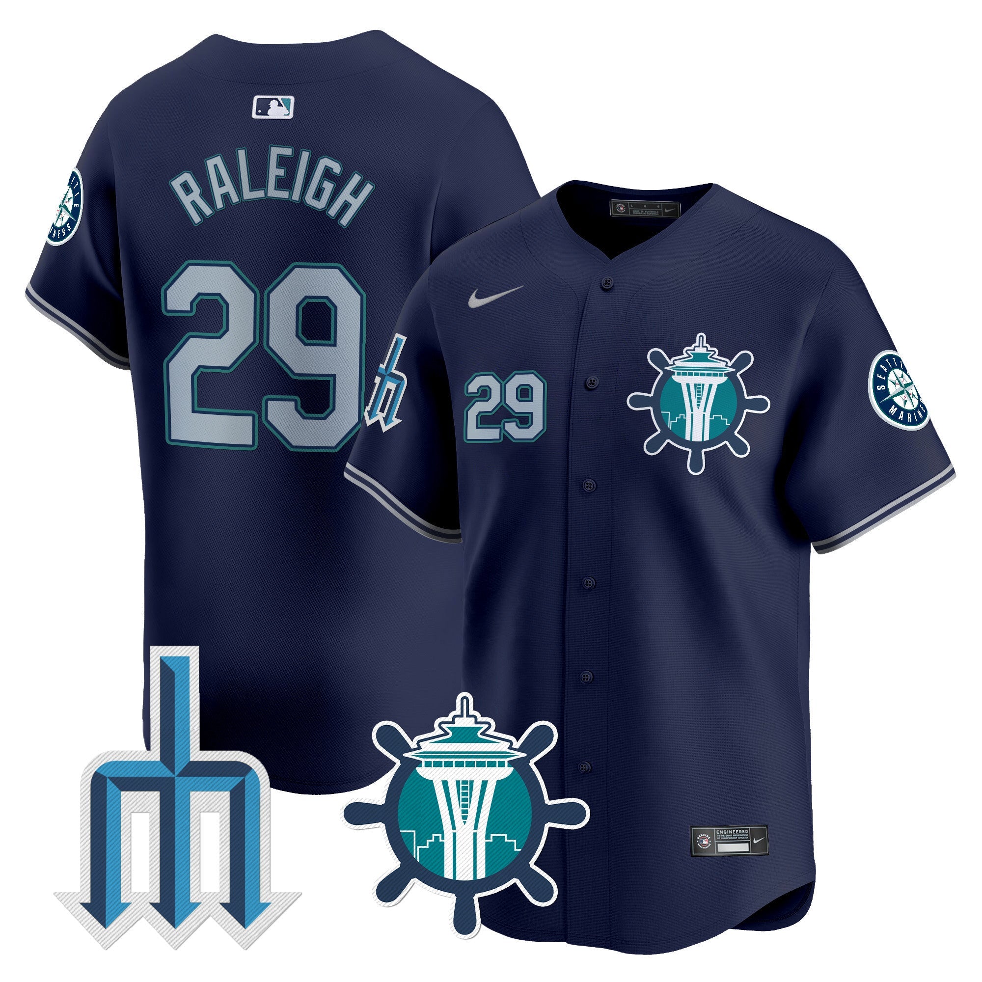 Men’s Seattle Trident Patch Vapor Premier Limited Jersey
