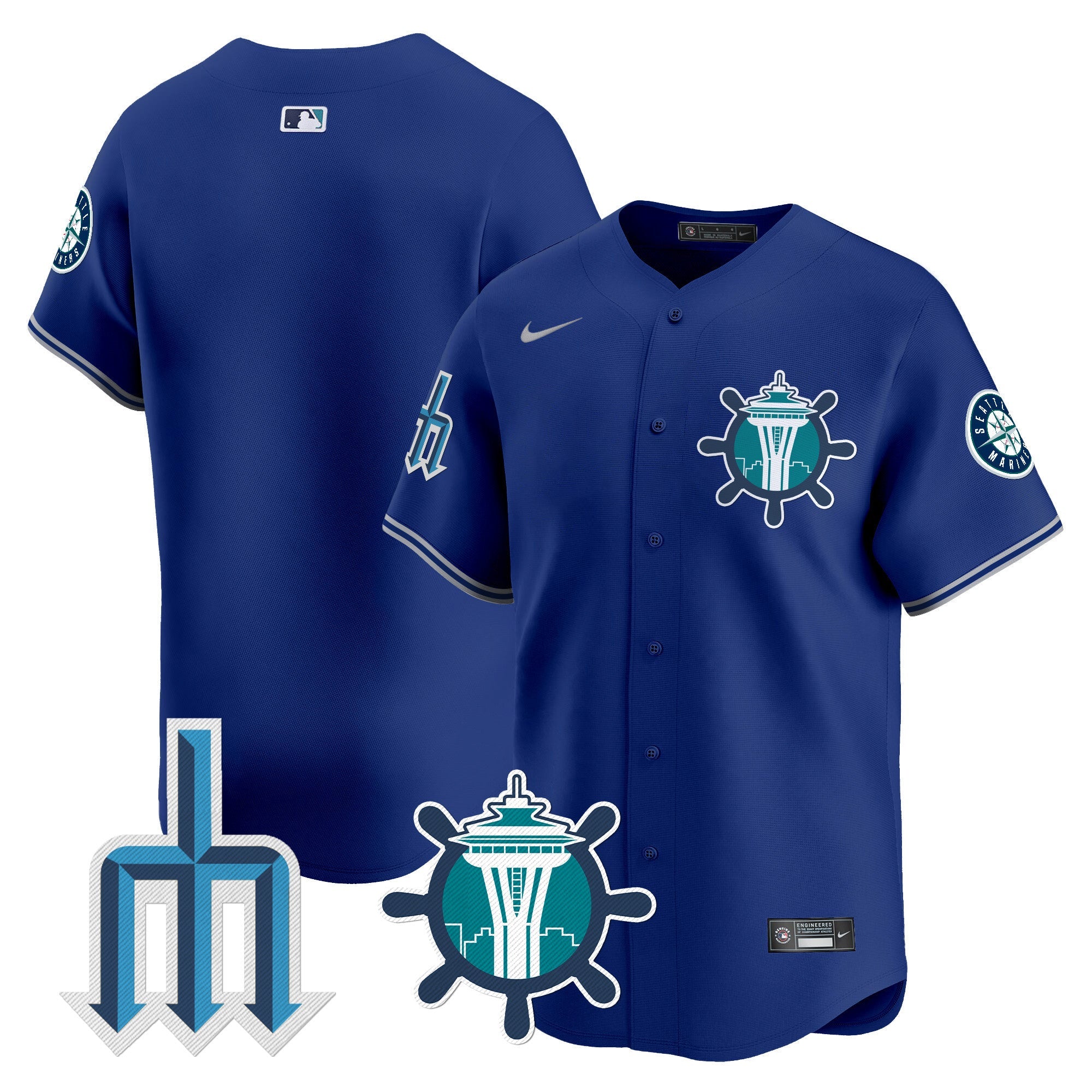 Men’s Seattle Trident Patch Vapor Premier Limited Jersey