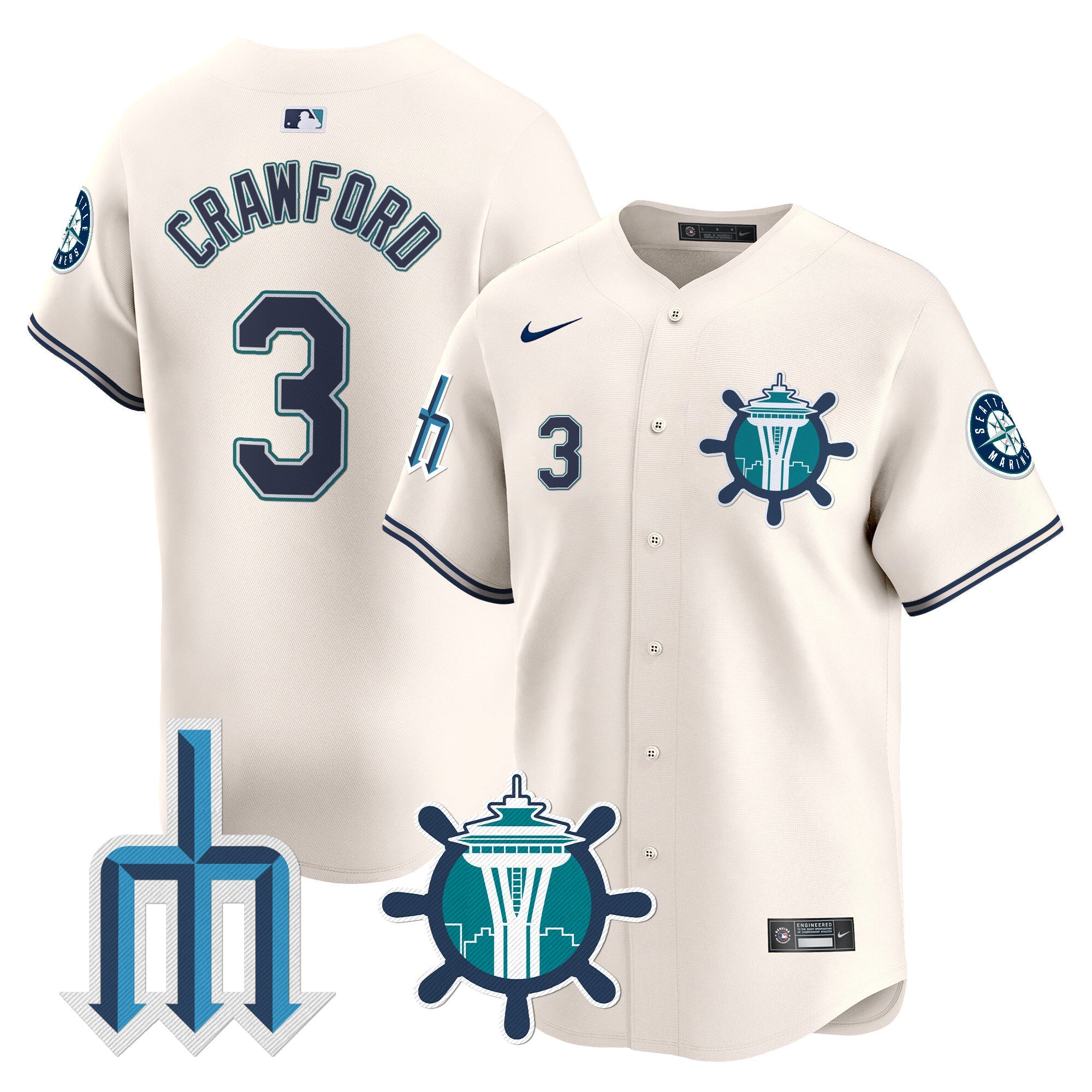Men’s Seattle Trident Patch Vapor Premier Limited Jersey