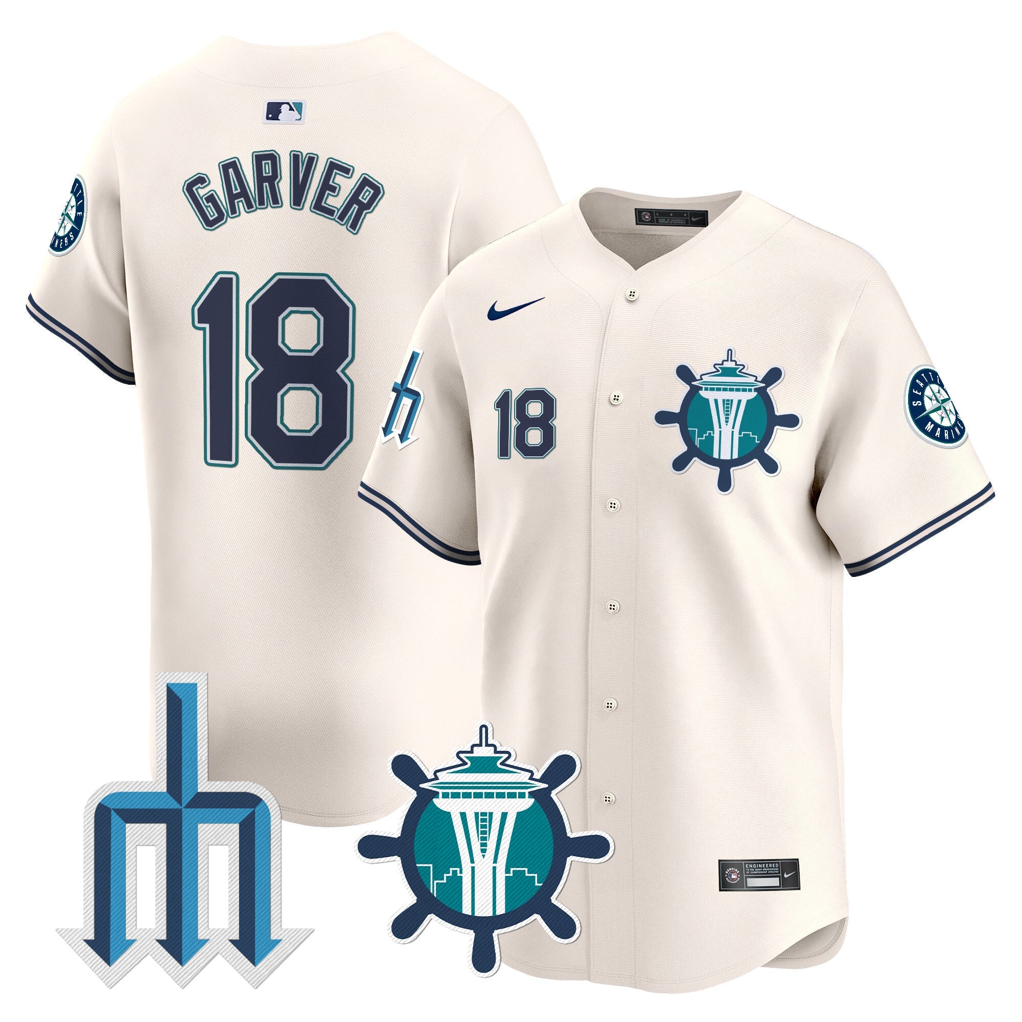 Men’s Seattle Trident Patch Vapor Premier Limited Jersey