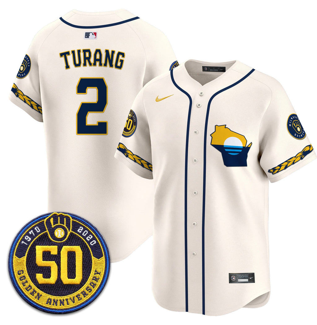 Men’s Milwaukee Golden 50th Anniversary Patch Vapor Premier Limited Jersey