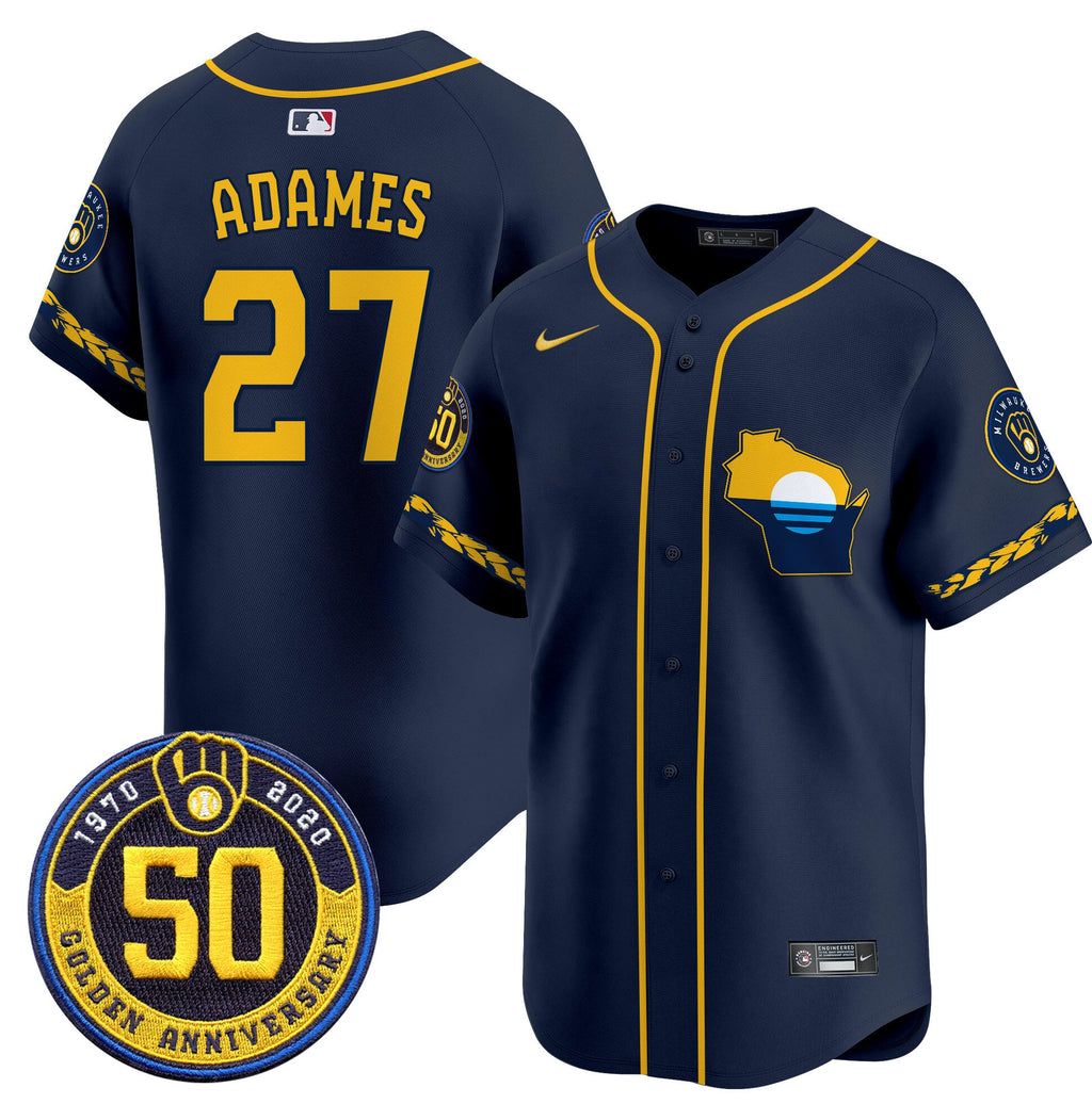 Men’s Milwaukee Golden 50th Anniversary Patch Vapor Premier Limited Jersey