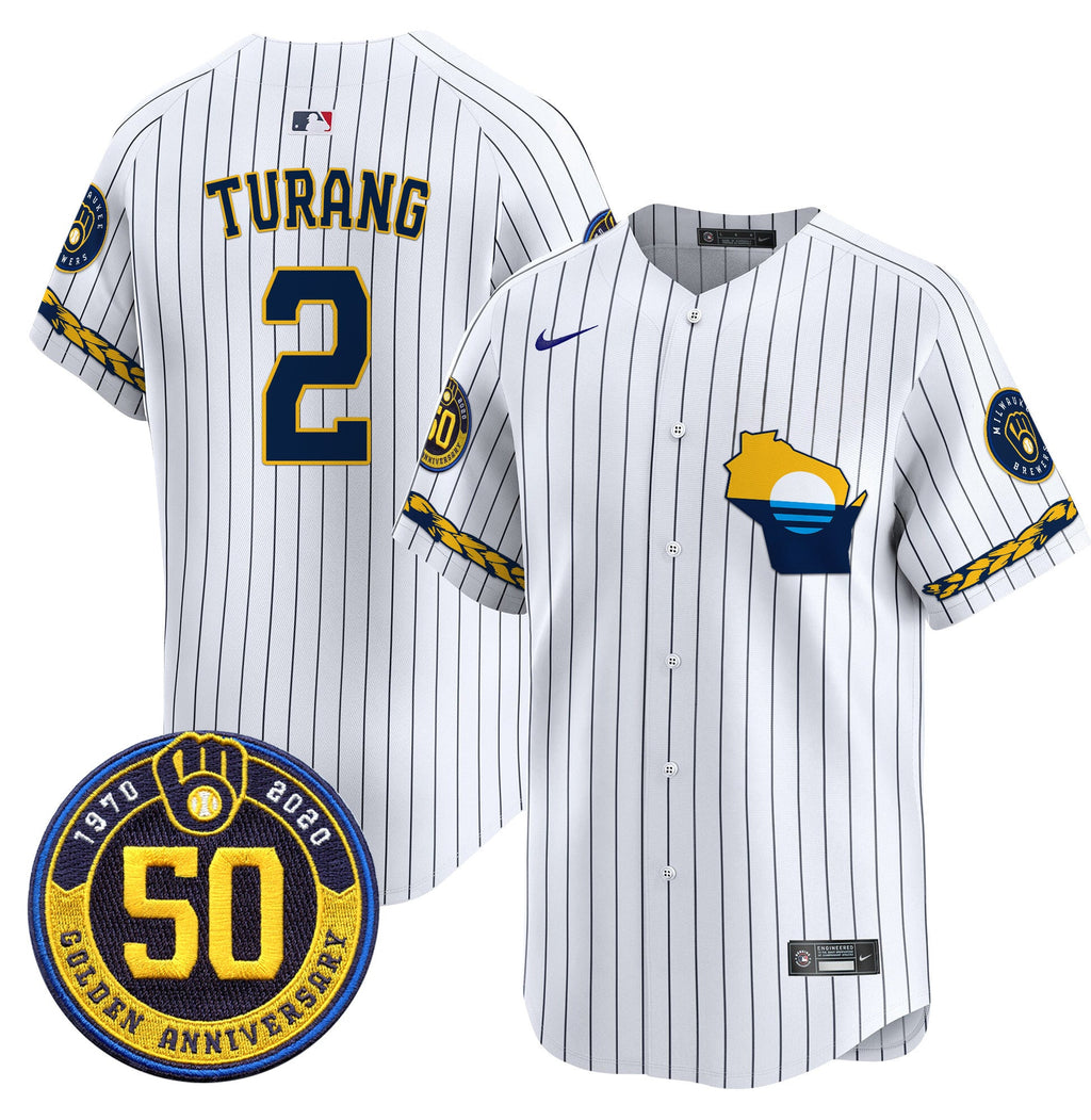 Men’s Milwaukee Golden 50th Anniversary Patch Vapor Premier Limited Jersey