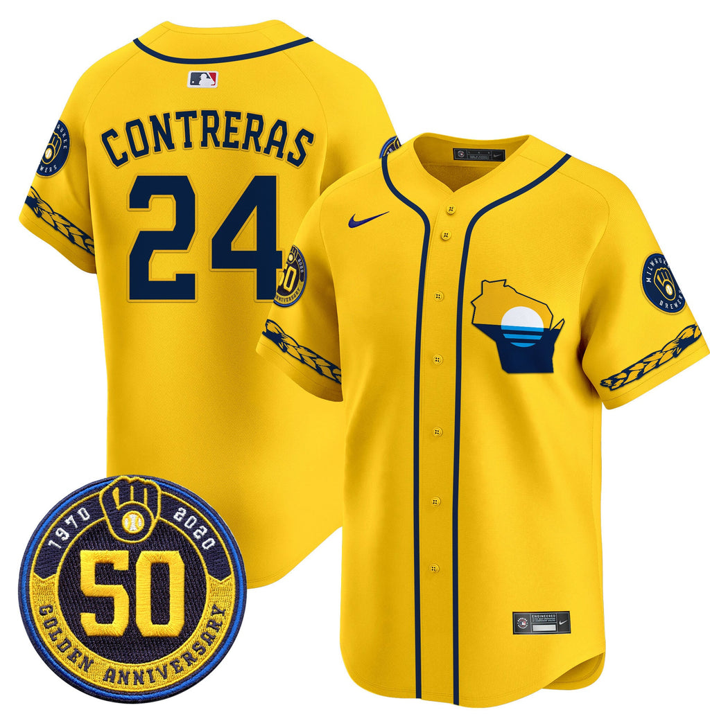 Men’s Milwaukee Golden 50th Anniversary Patch Vapor Premier Limited Jersey
