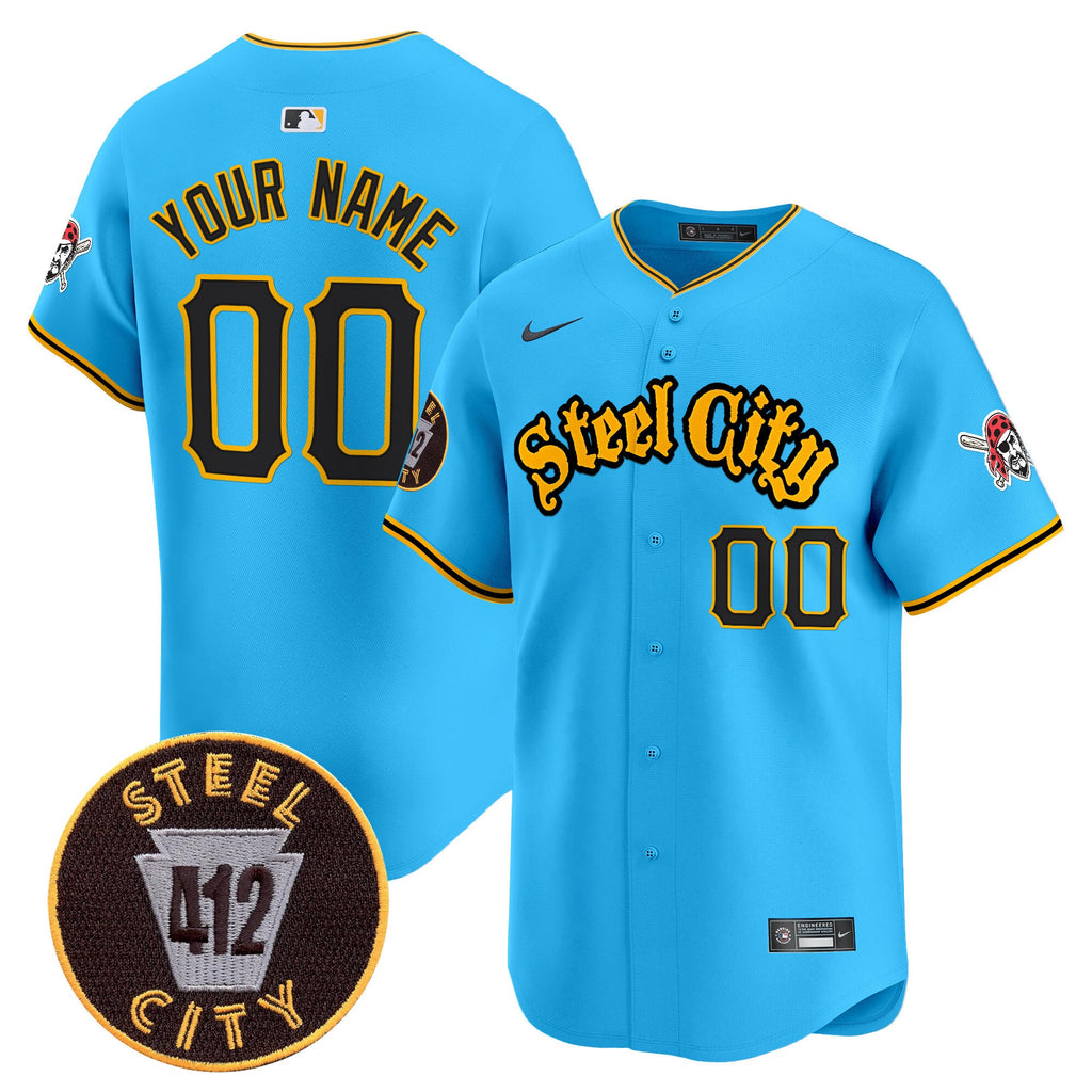 Pittsburgh 412 Patch Vapor Premier Limited Custom Jersey